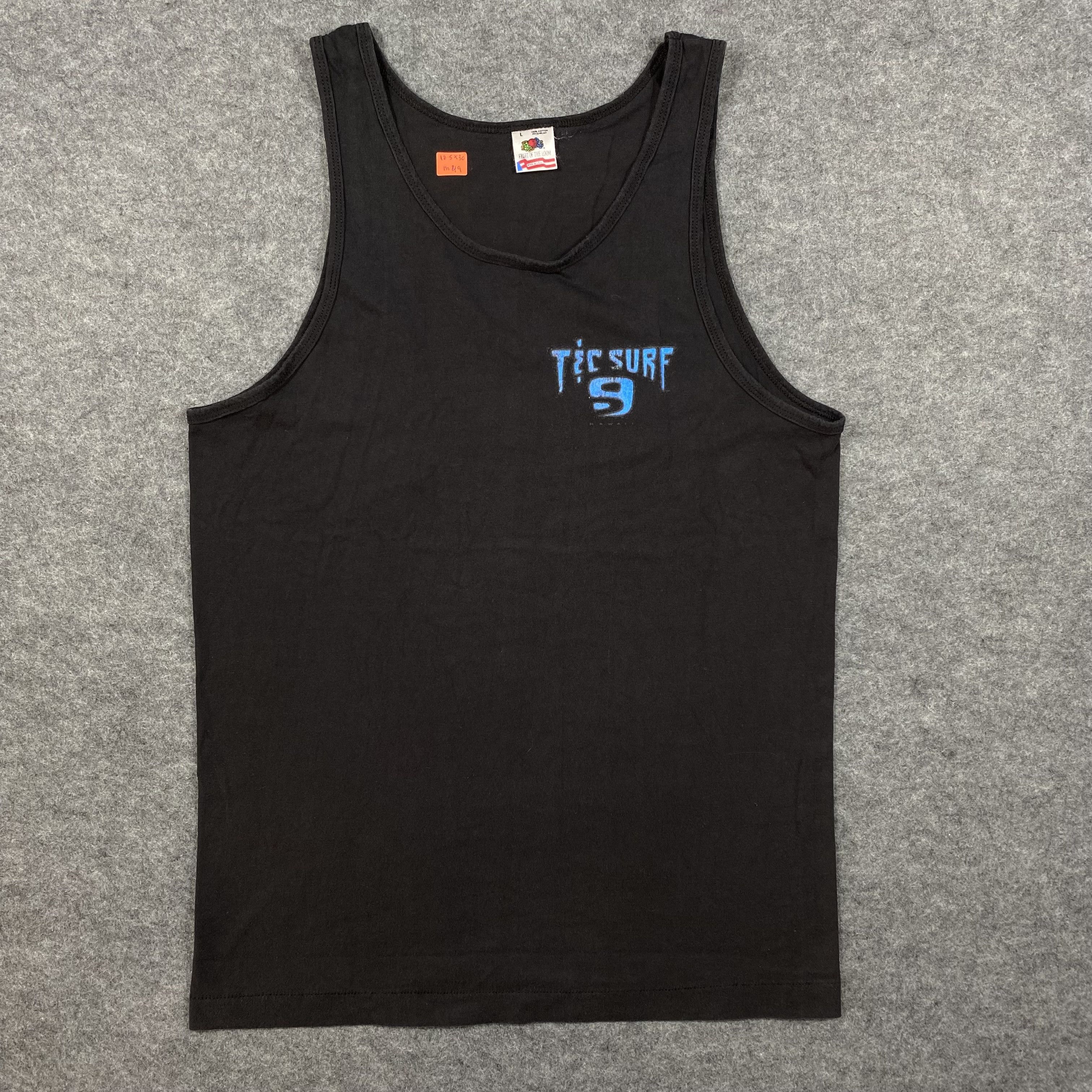 Fruit Of The Loom Vintage 90s T&C Surf Hawaii Tank Top Tee Black TSHIRT-M049 Size US L / EU 52-54 / 3 - 2 Thumbnail