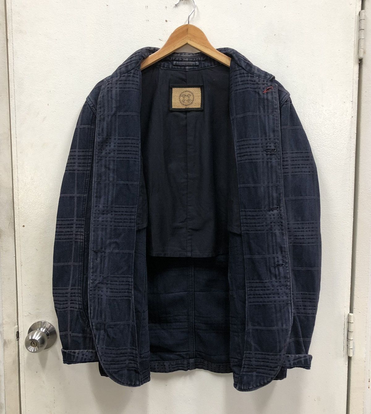 PPFM PPFM Embroidery Checked Chore Denim Jacket Size US L / EU 52-54 / 3 - 10 Thumbnail