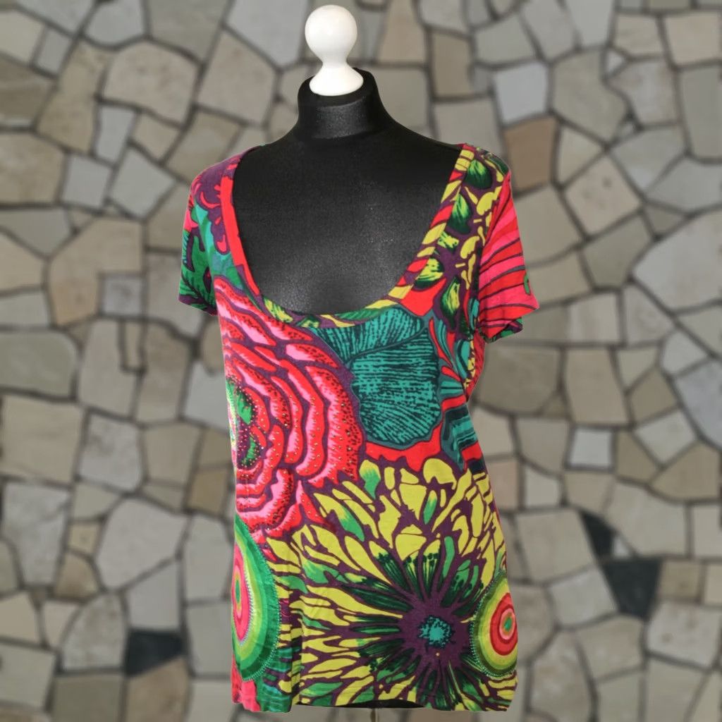 Desigual Desigual EDITH 40T2653 womens shirt tunic L Multicoloured Tunic Blouse Short Sleeve Size L / US 10 / IT 46 - 1 Thumbnail