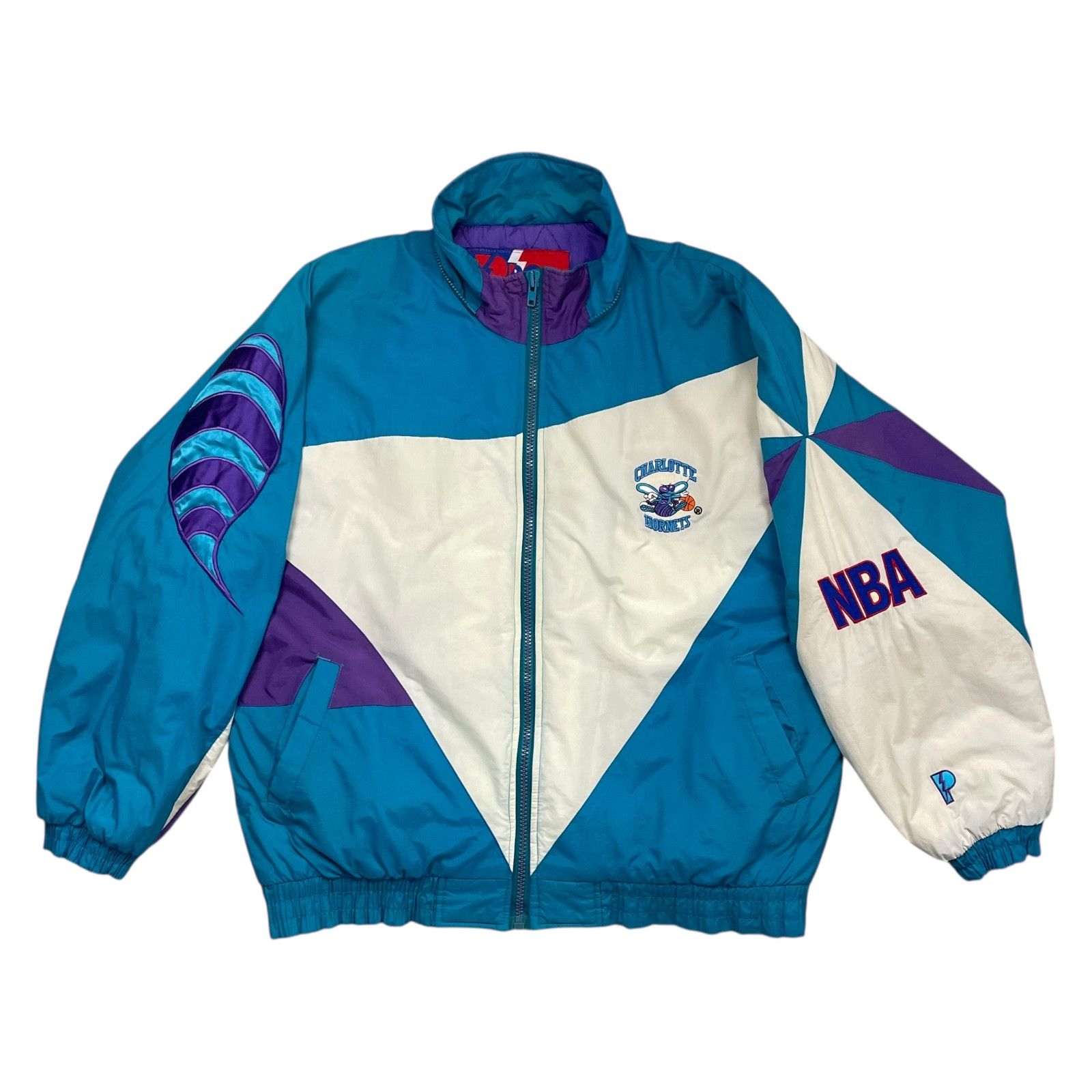 NBA VTG 90s CHARLOTTE HORNETS PRO PLAYER PUFFER JACKET SIZE L Size US L / EU 52-54 / 3 - 2 Thumbnail