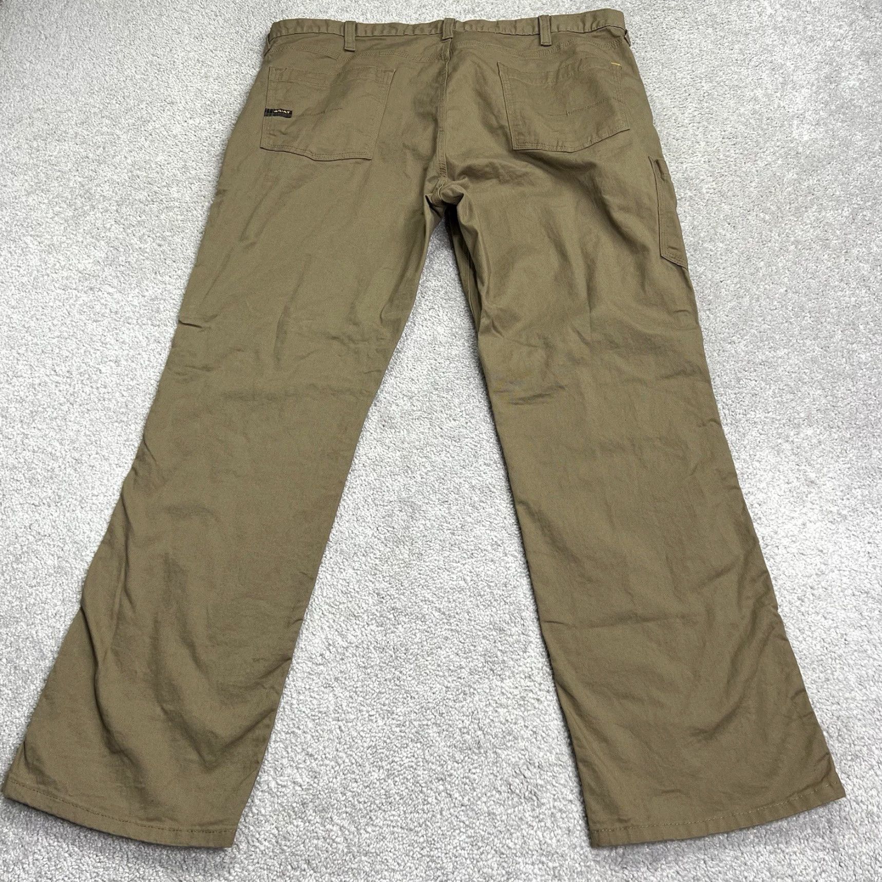 Ariat Ariat Pants Mens 42x32 Rebar M4 Durastr Relaxed Straight Field Khaki Canvas Work Stretch Size US 42 / EU 58 - 6 Thumbnail