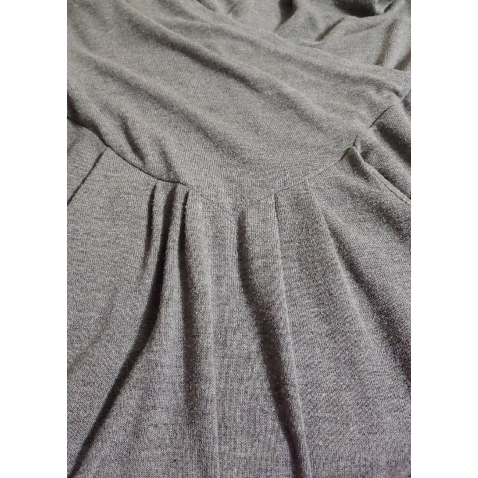 Vintage Derek Heart Dress Womens L Gray Faux Wrap Cap Sleeve Stretch Pockets V-Neck Size L / US 10 / IT 46 - 6 Thumbnail