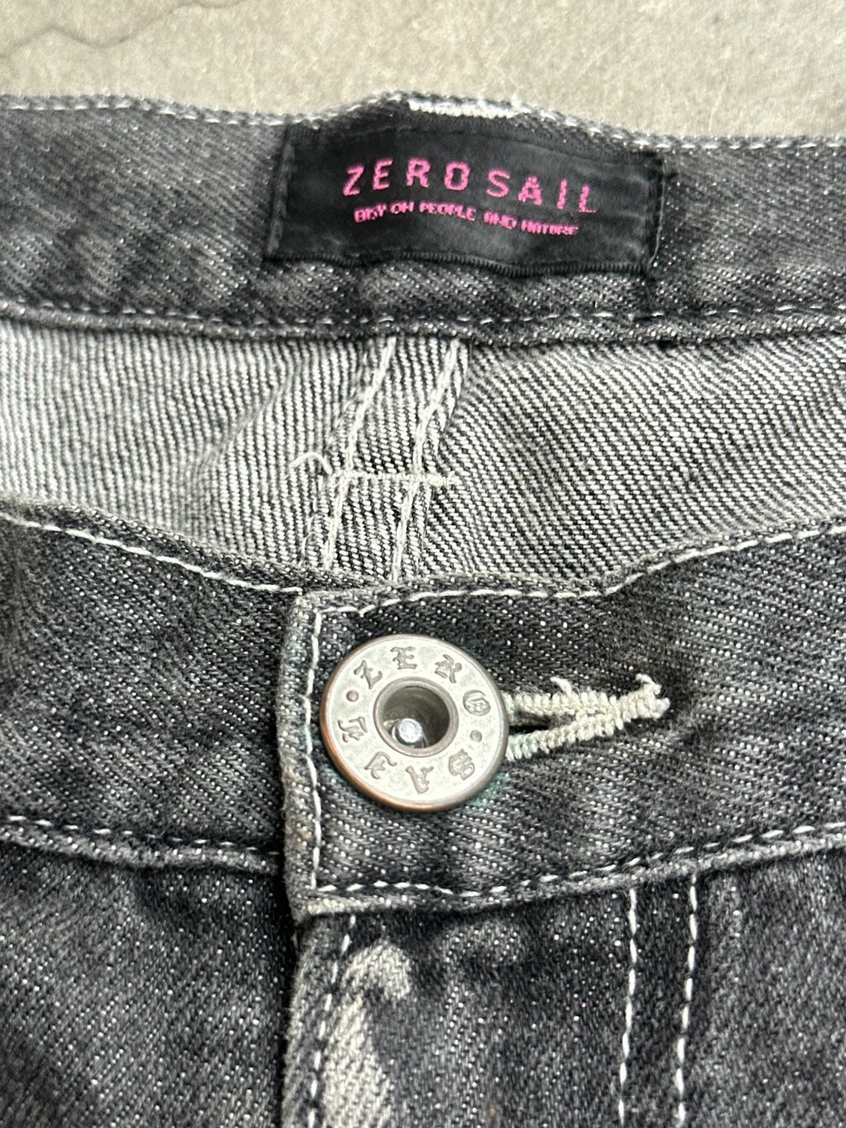 Designer Japanese Brand Zero Sail Distressed Claw Mark Flare Denim Size US 28 / EU 44 - 16 Thumbnail