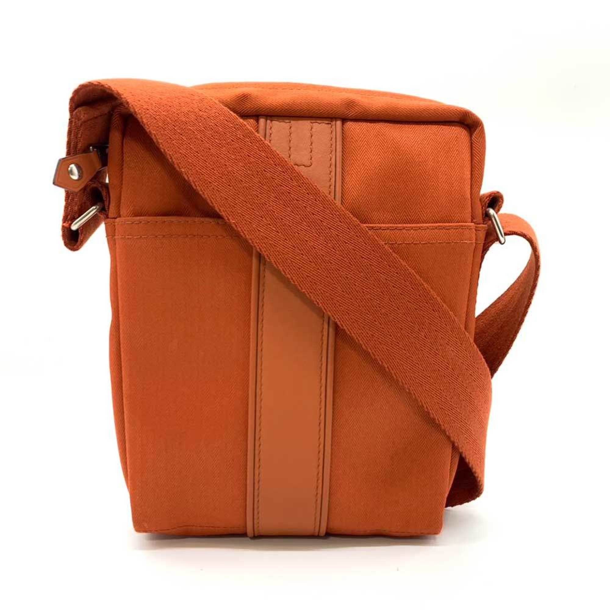 image of Hermes Bag Acapulco Bandouliere Pm Orange Shoulder Pochette Square Ladies Men's Toile Chevron X Lea