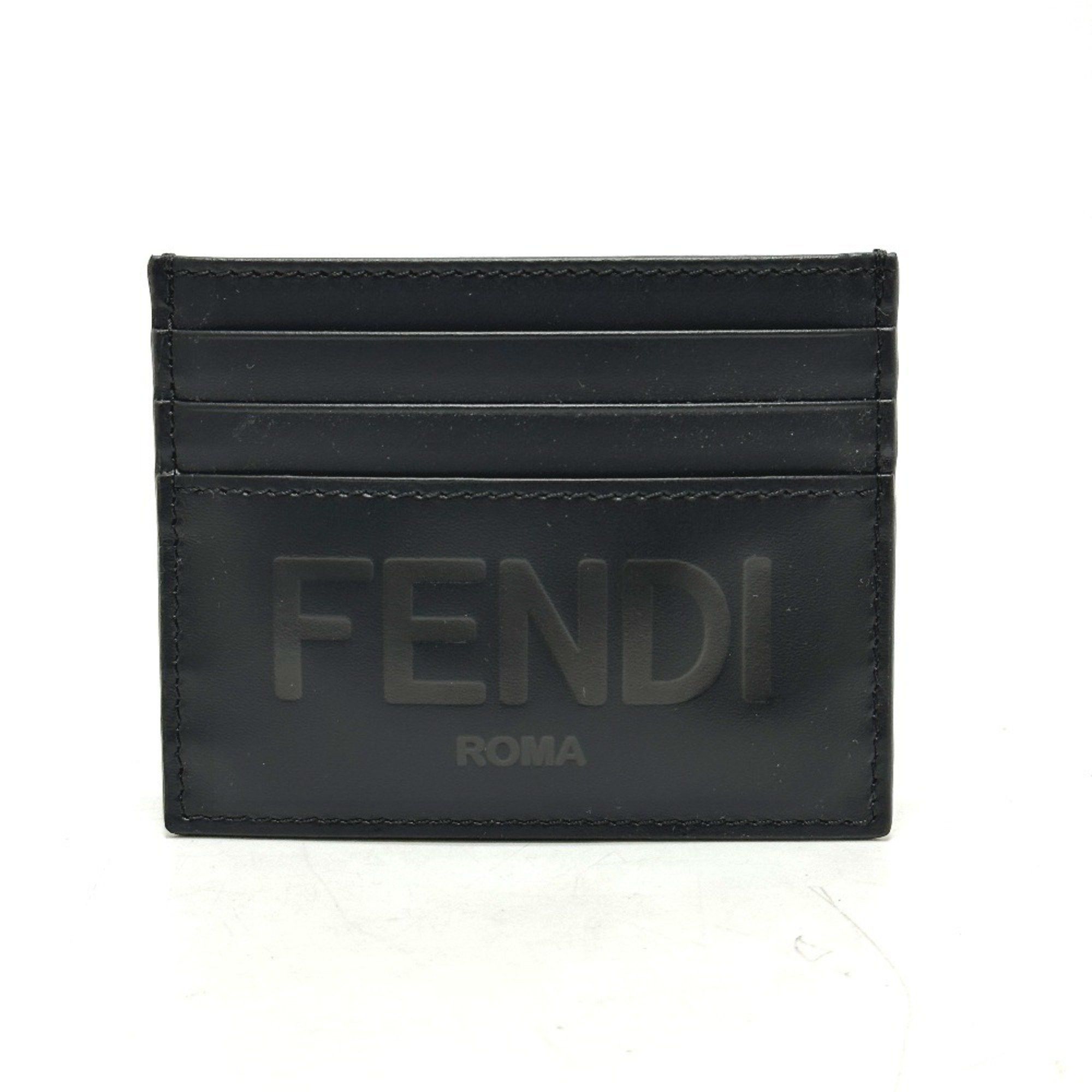 Fendi FENDI 7M0164 Business Card Holder Pass Case Holder/Card Leather Men's Black Size ONE SIZE - 1 Thumbnail