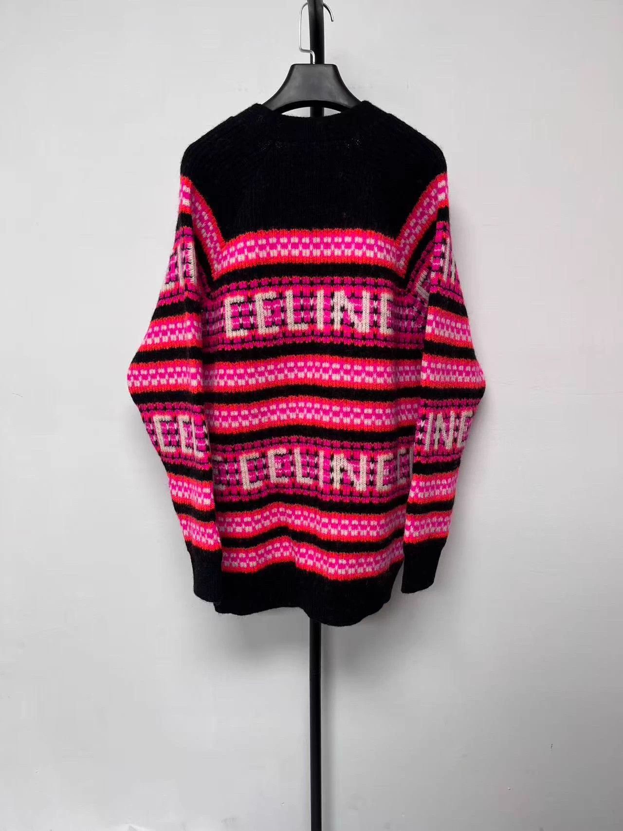 Celine CELINE striped colorblocked V-neck knit men's black S Size S / US 4 / IT 40 - 2 Thumbnail