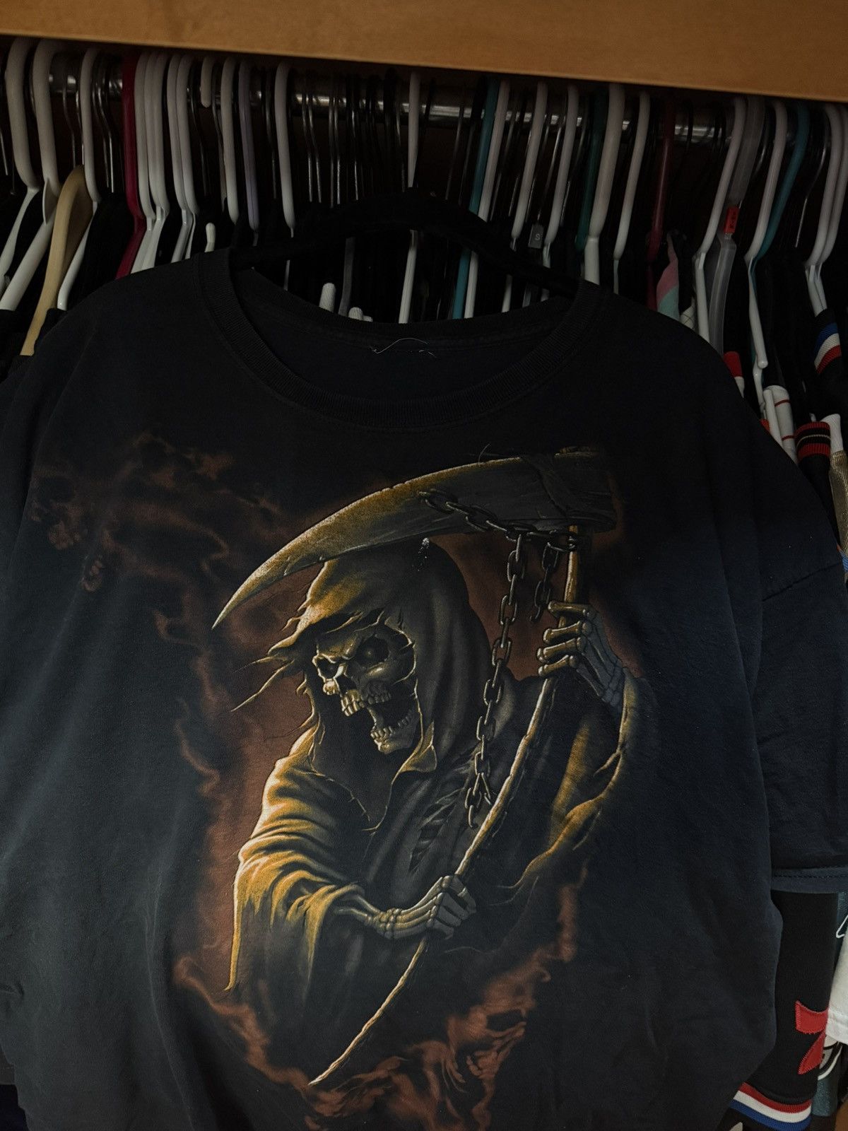 Vintage Crazy Vintage Y2k Reaper Skull Faded tee Size US XL / EU 56 / 4 - 3 Thumbnail