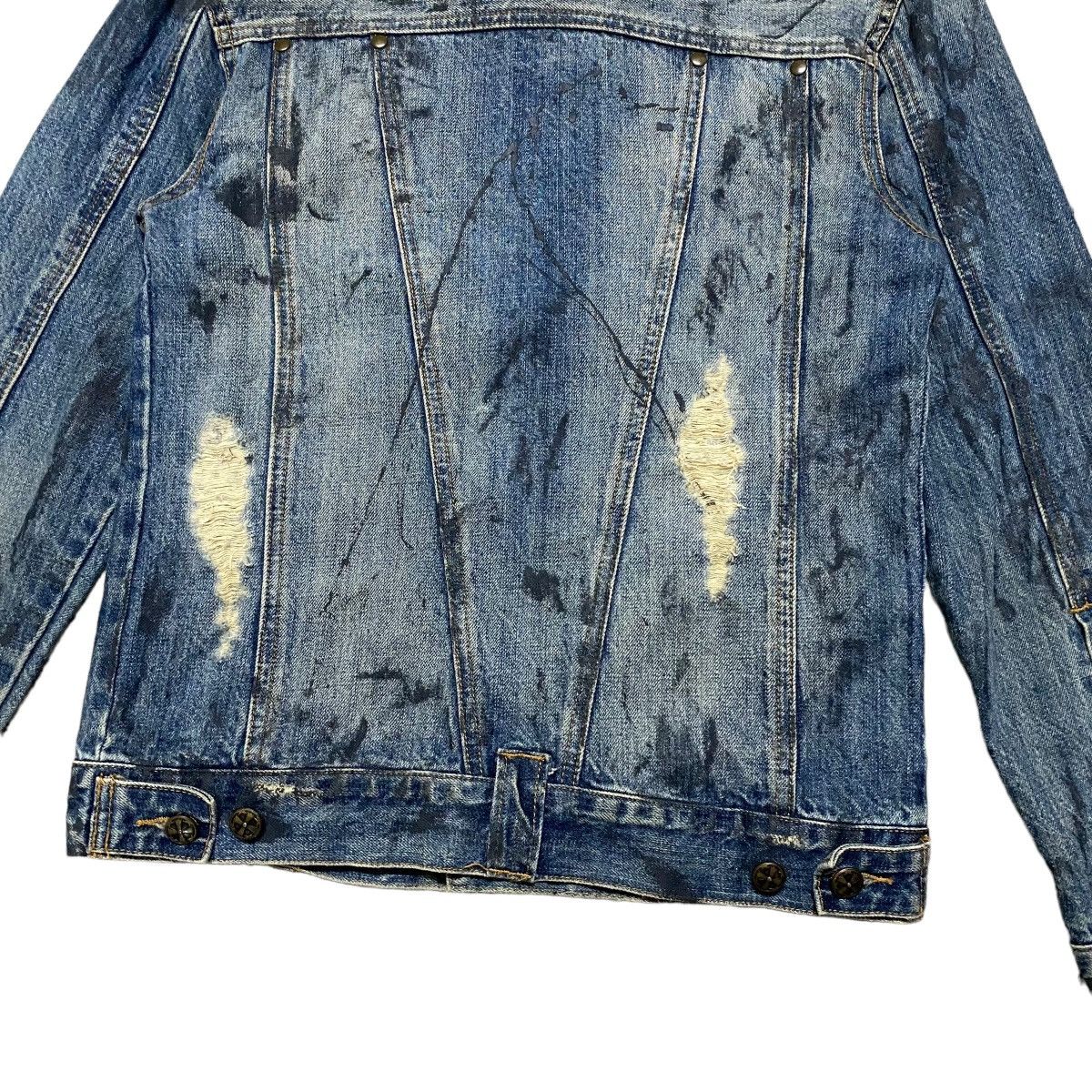 Le Grande Bleu (L.G.B.) MIDAS Machiavel Coated Distressed Denim Jacket Size US S / EU 44-46 / 1 - 11 Thumbnail