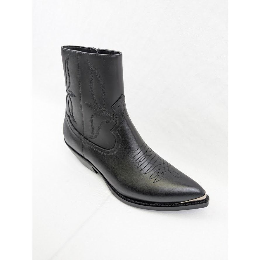 Celine o1rshd1 Shiny Calfskin Zipped Boot W/Metal Toe 50 in Black Size US 6 / EU 39 - 3 Thumbnail