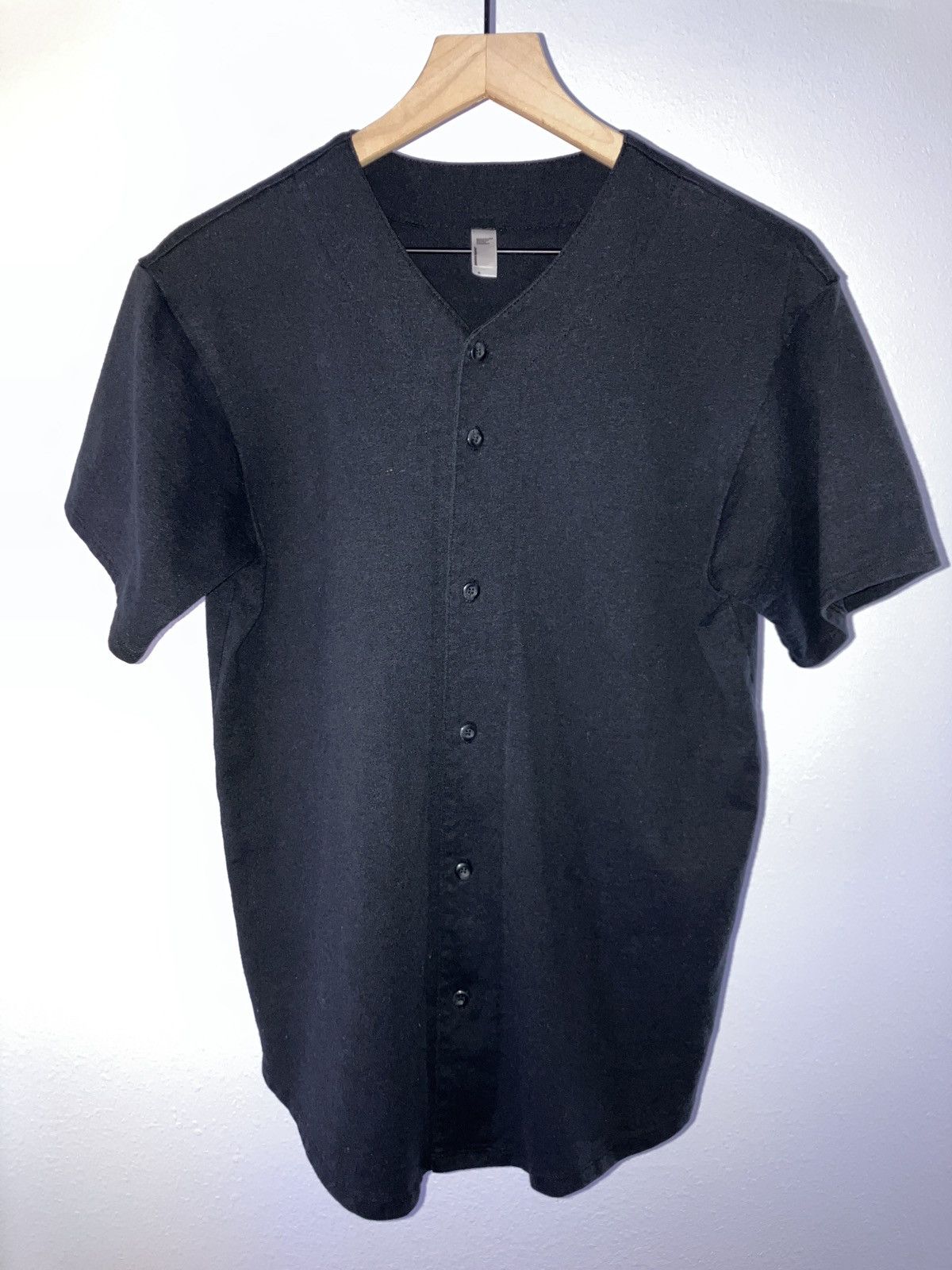 American Apparel USA made baseball henley jersey 50/50 blend Size US S / EU 44-46 / 1 - 1 Thumbnail