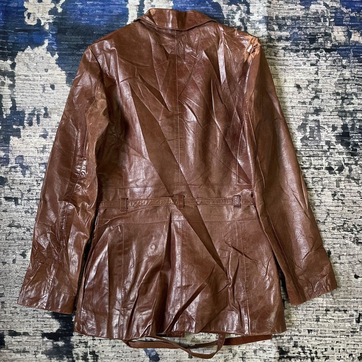 Hysteric Glamour Vintage 1980s Guess Archive Brown Leather Belted Jacket XS Size US XS / EU 42 / 0 - 19 Thumbnail