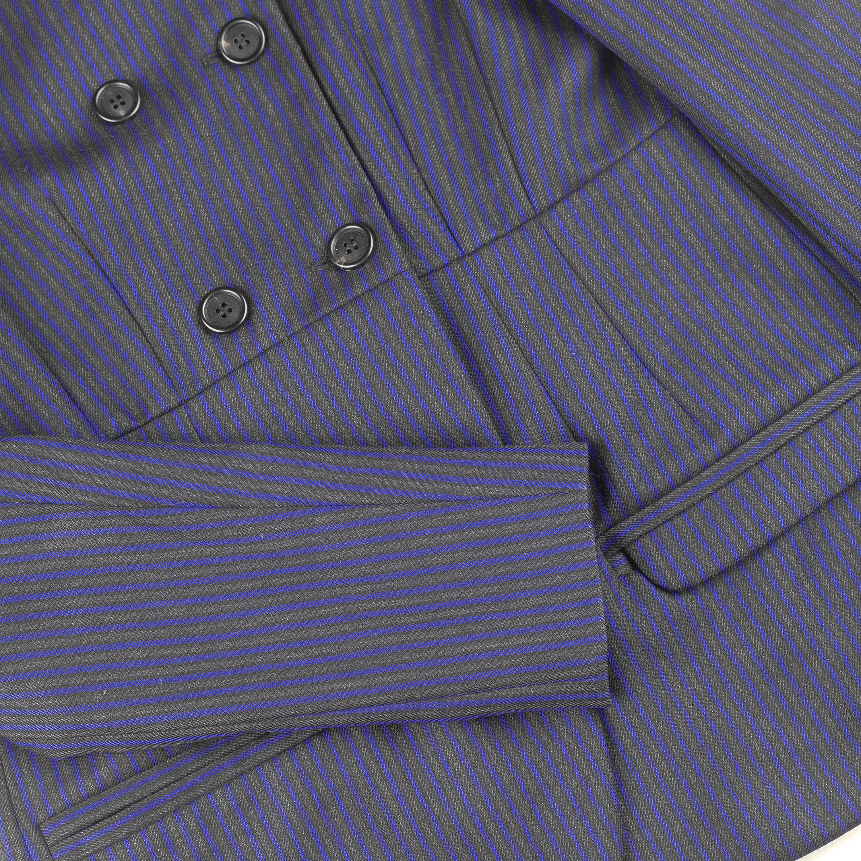 Miu Miu Miu Miu Black/Blue Pinstripe Vintage Jacket (S) Size S / US 4 / IT 40 - 6 Thumbnail