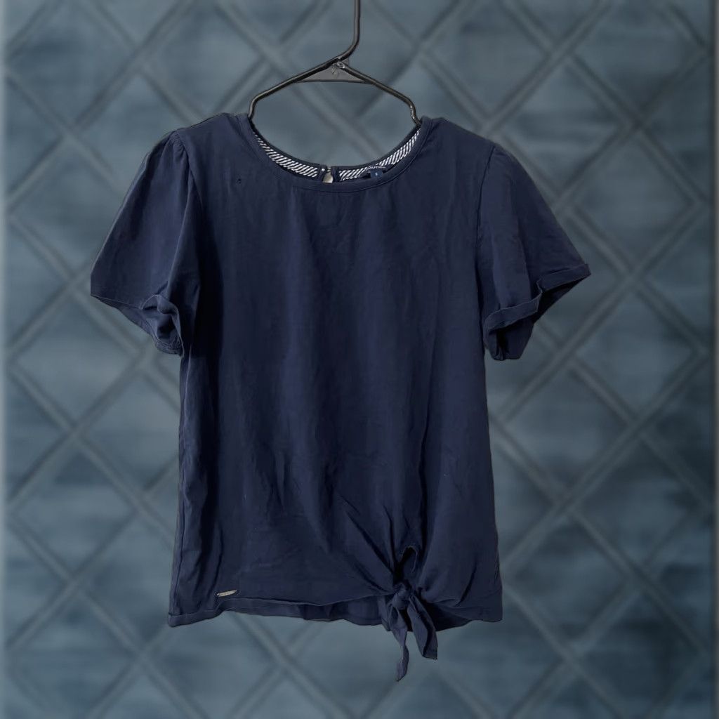 Nautica Nautica 100% Cotton Navy Blue Top Size Small Women's Blouse Short Title Size S / US 4 / IT 40 - 1 Thumbnail