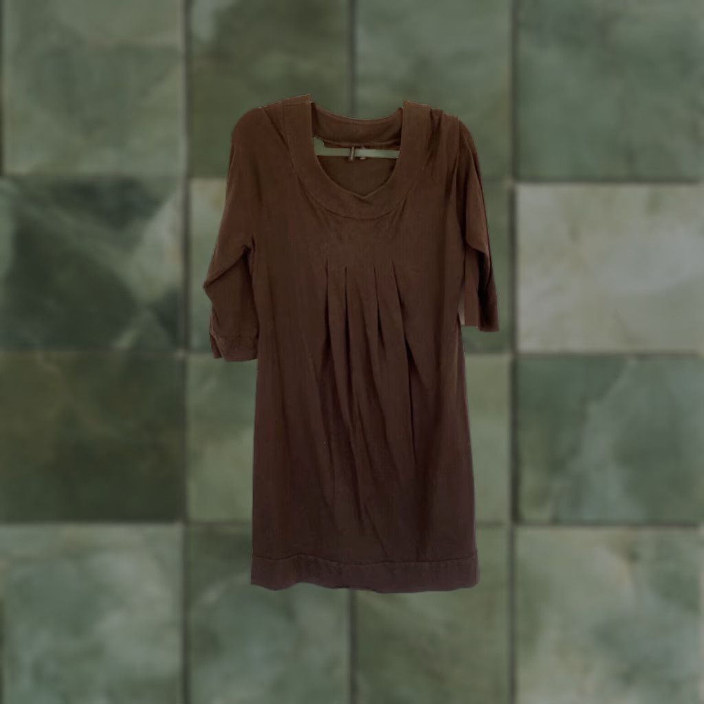 Madison Madison Women's Shift Dress Size L Brown 3/4 Sleeve Casual Knee Length Size L / US 10 / IT 46 - 1 Thumbnail