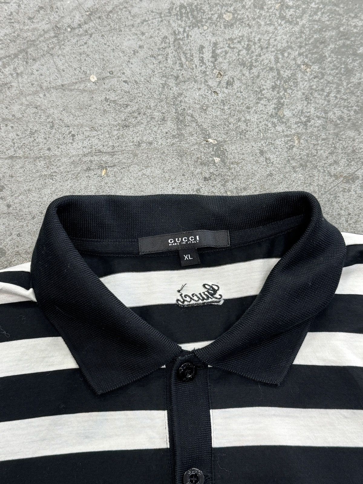 Vintage Vintage Gucci Tee T-shirt Stripped Polo Size US XL / EU 56 / 4 - 3 Thumbnail