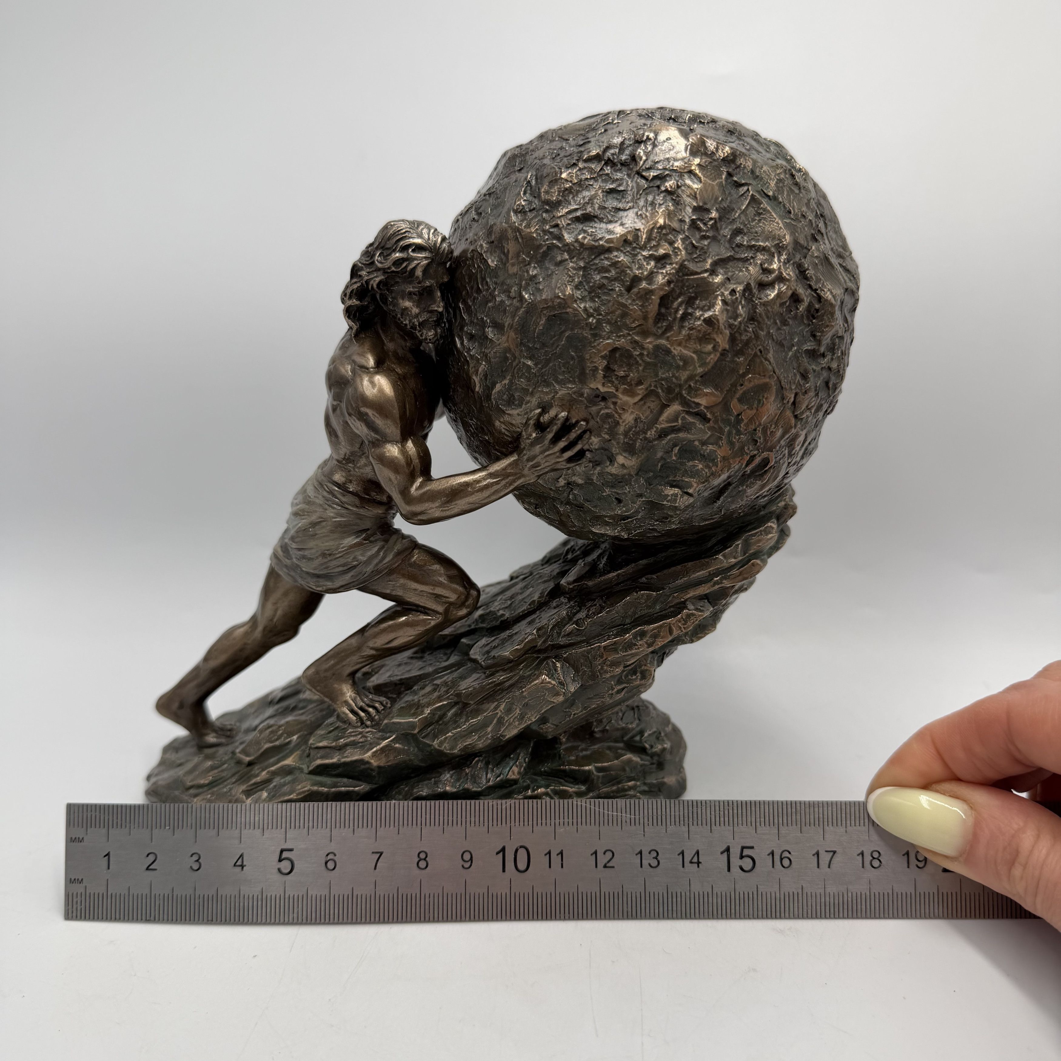 Vintage Sisyphus Bronze Finish Figurine Polystone Greek Mythology Size ONE SIZE - 3 Thumbnail