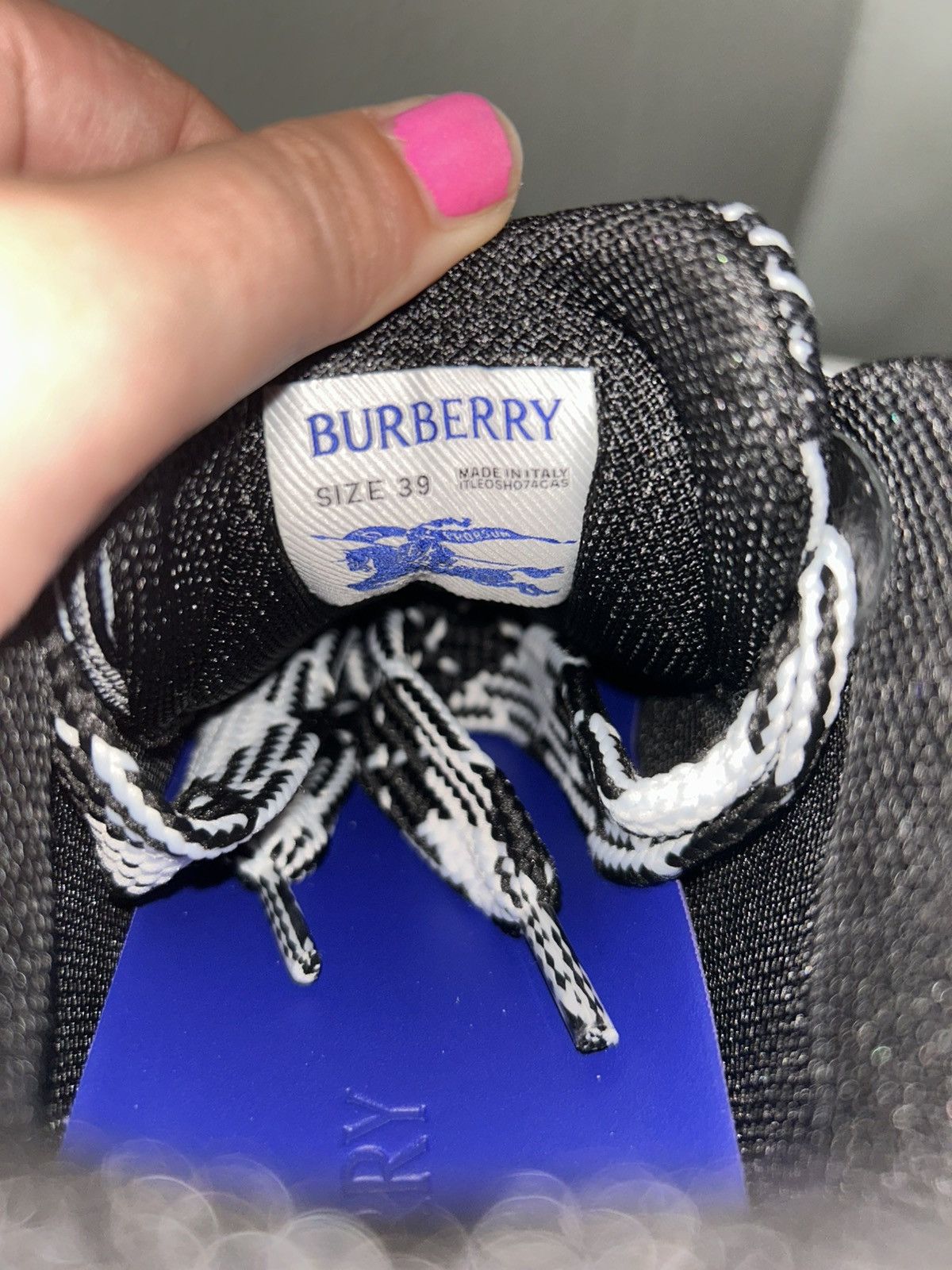 Burberry Burberry Box Knit Black Check Low Top Sneakers Size 39 Size US 7.5 / EU 40-41 - 5 Thumbnail