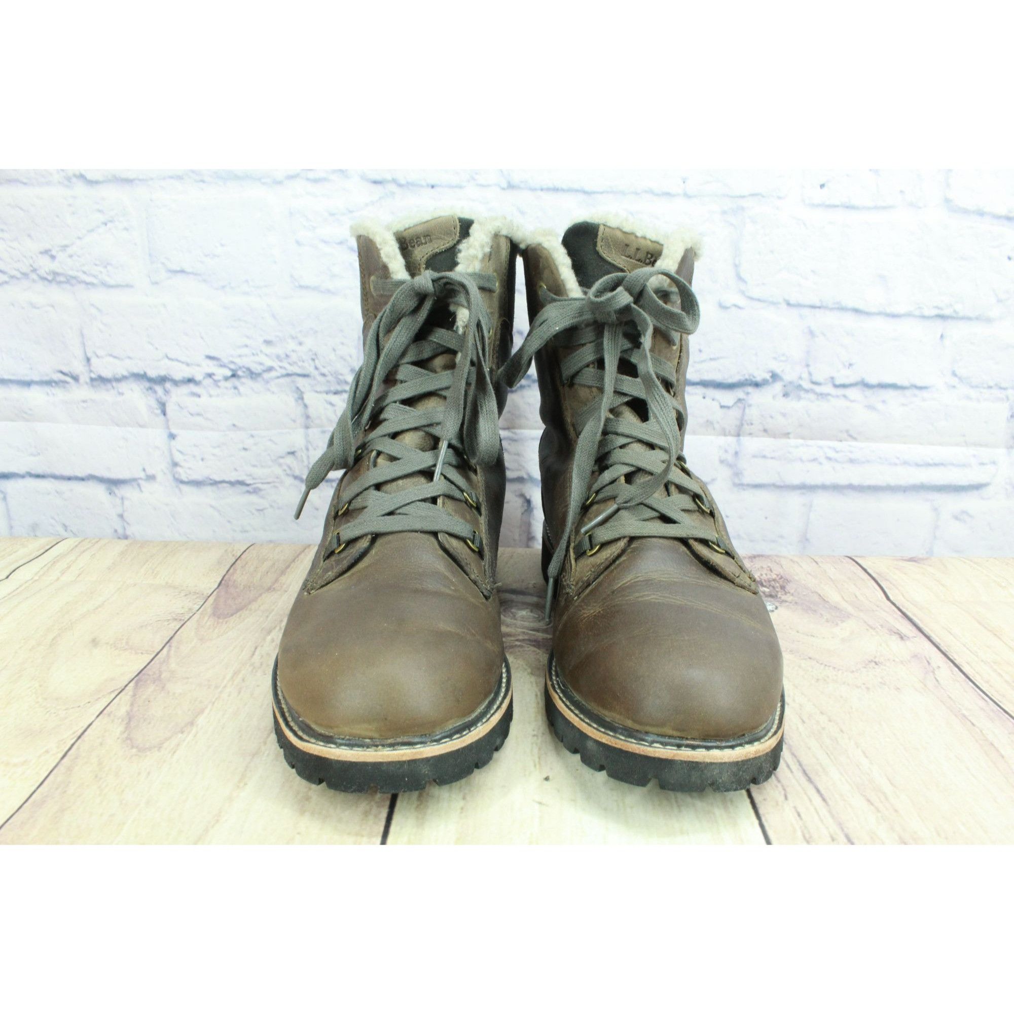 L.L. Bean × Leather LL Bean Leather Water Resistant Fleece Lined Cozy Boots Size US 9.5 / IT 39.5 - 4 Thumbnail
