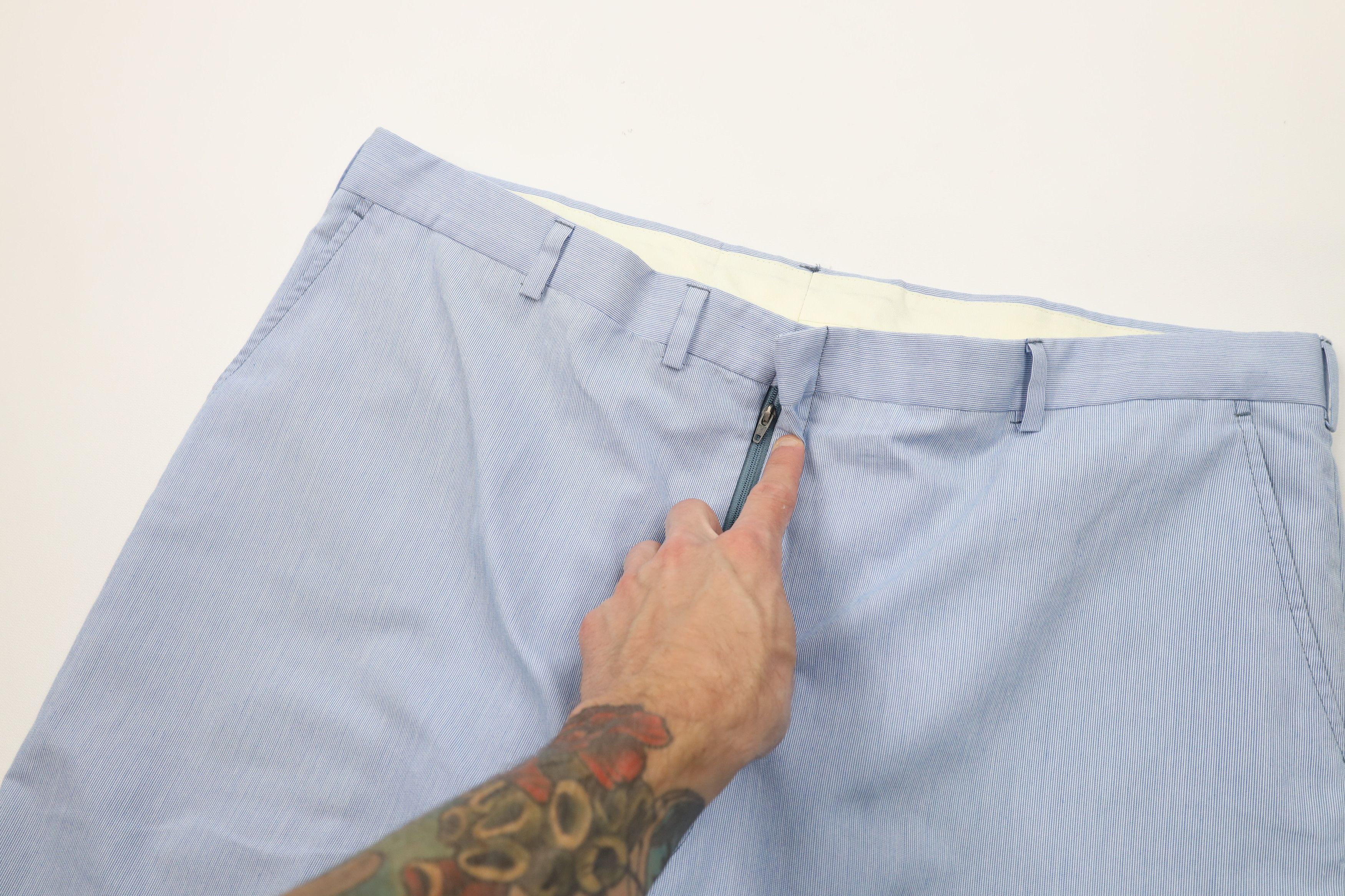 Vintage Vintage 70s Streetwear Pinstriped Wide Leg Chino Pants USA Size US 42 / EU 58 - 9 Thumbnail