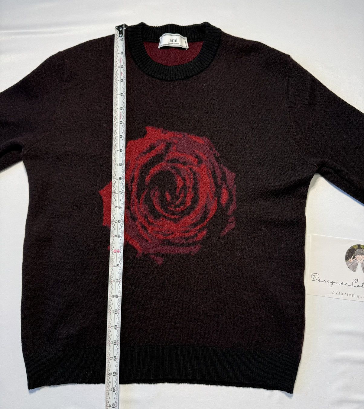AMI AMI Alexandre Mattiussi Rose Merino Wool Sweater XL Size US XL / EU 56 / 4 - 2 Thumbnail