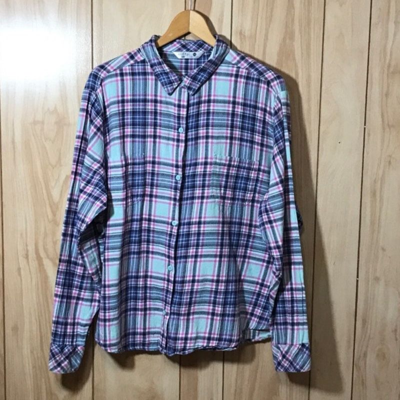 Lee Riders by Lee Plaid Collared Long Sleeve Flannel Top XXL Size XXL / US 16-18 / IT 52-54 - 1 Thumbnail