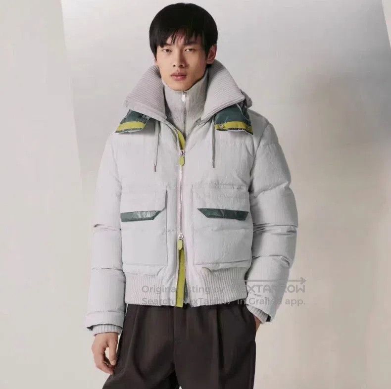 Hermes Hermes Puffer Jacket, Quilted Ribbed Hood, Color Block, Lo Size US S / EU 44-46 / 1 - 1 Thumbnail