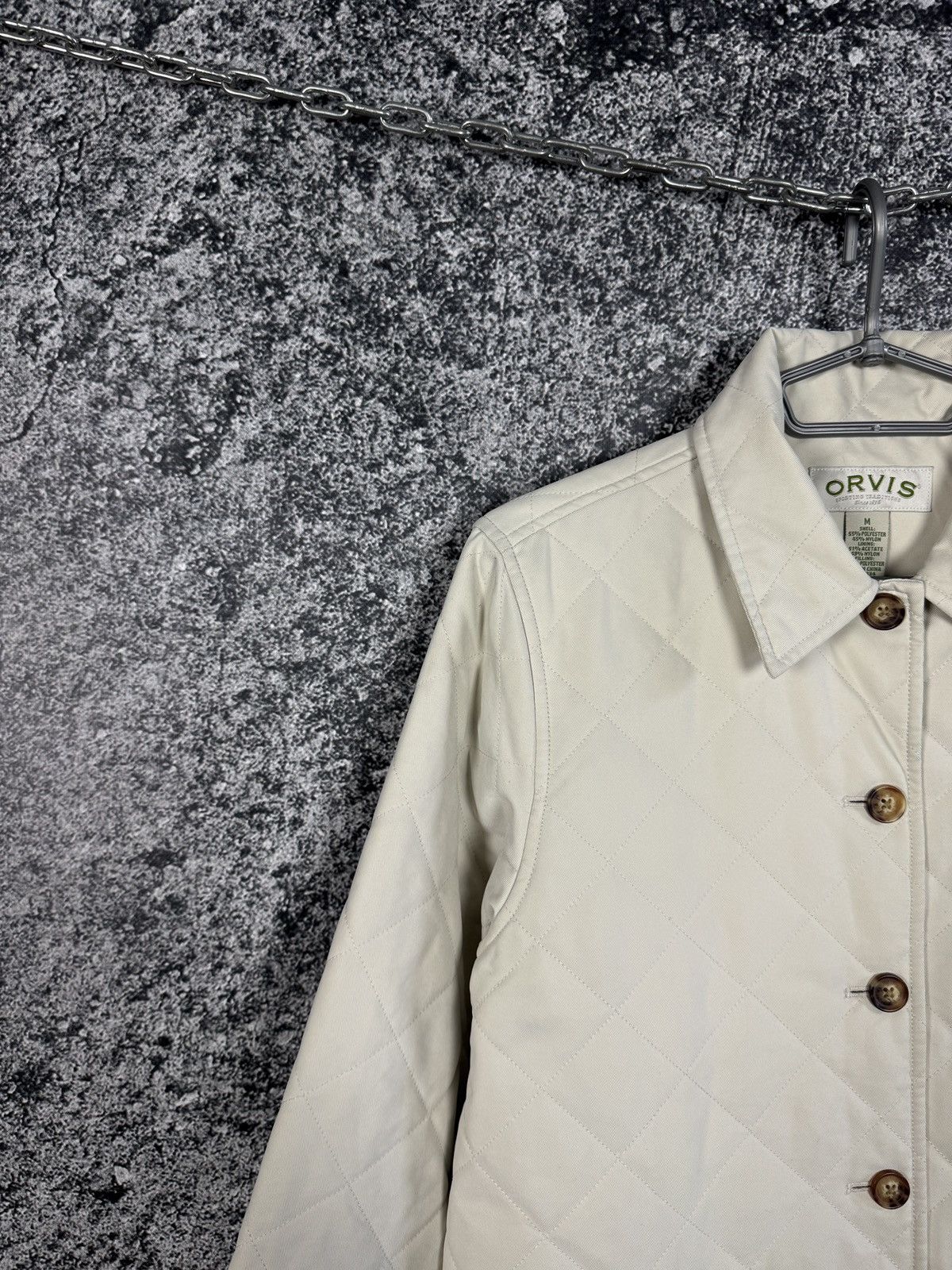Orvis Women’s Orvis Quilted Jacket Cream Coat Button Up Size M Size M / US 6-8 / IT 42-44 - 3 Thumbnail