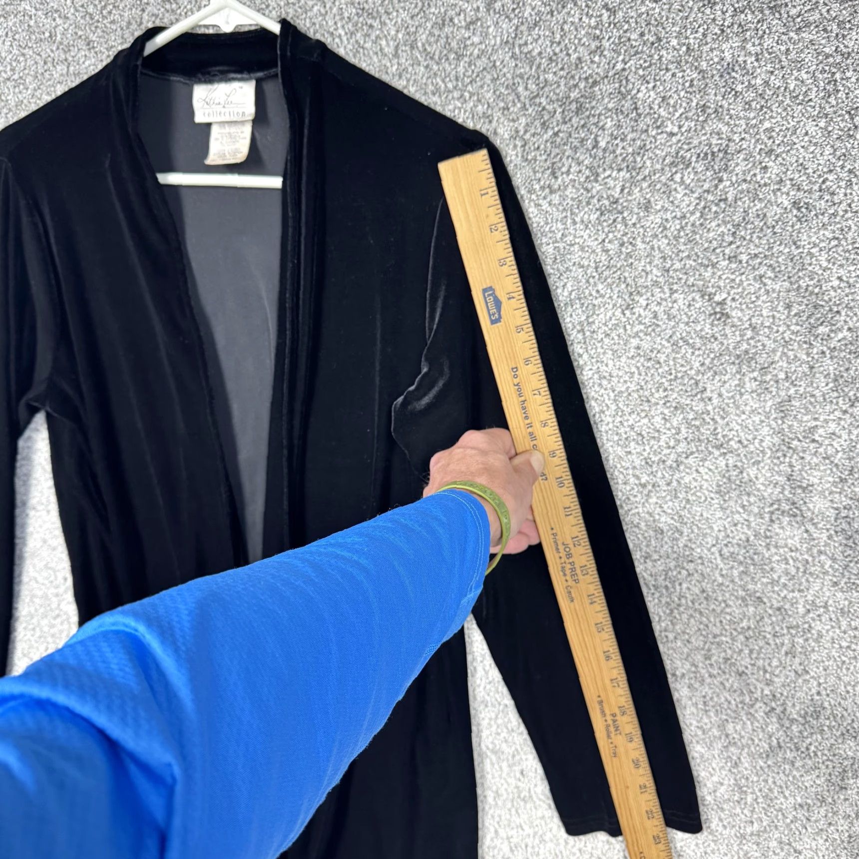 Velour VINTAGE Y2K Open Front Jacket Small Black Velour Coatigan Cocktail Layering Glam Women S Solid Black Size S / US 4 / IT 40 - 3 Thumbnail