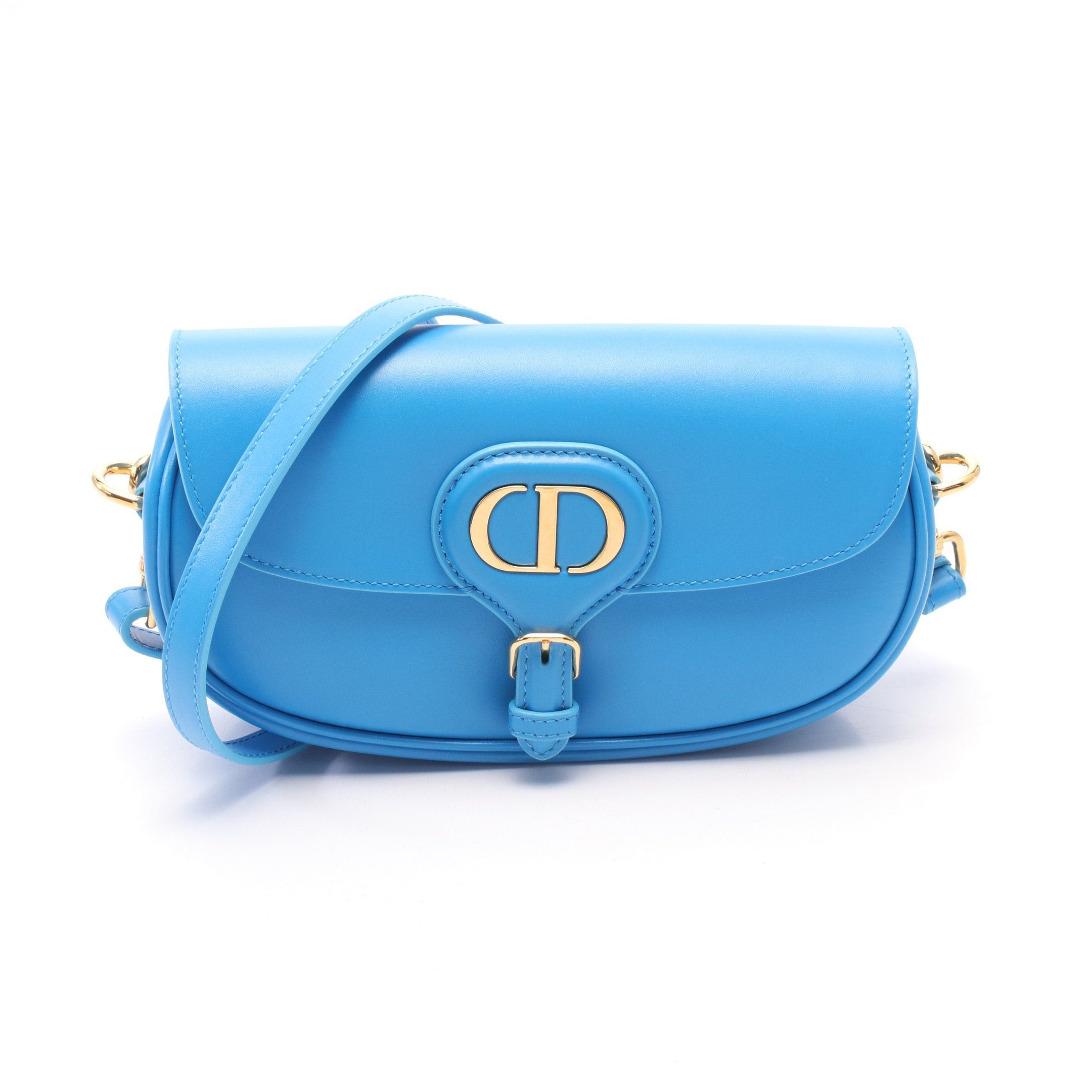 Dior Bobby East-West Shoulder Bag Leather Blue, Women's