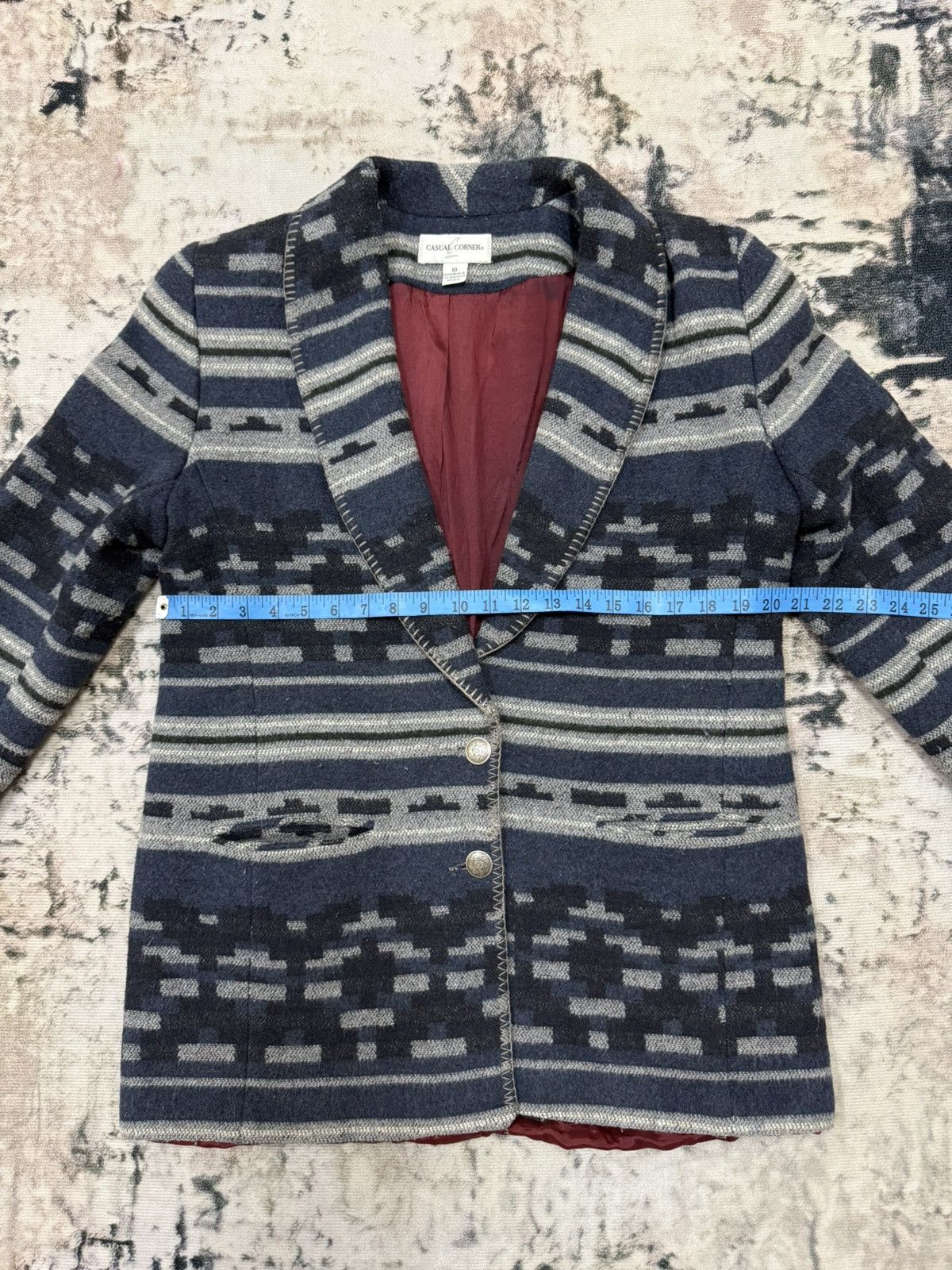 Native × Vintage Vintage 90s Casual Corner Southwestern wool blend lined coat Size US M / EU 48-50 / 2 - 13 Thumbnail