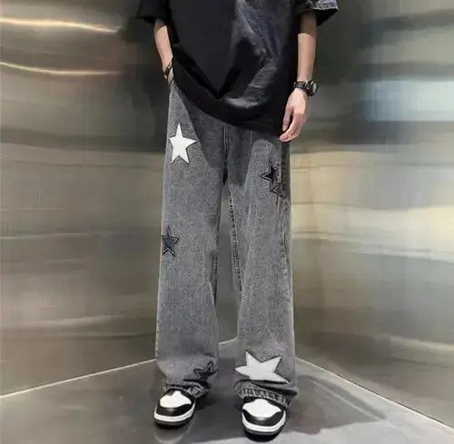 Japanese Brand × Jean Vintage street star embroidered jeans Size US 32 / EU 48 - 1 Thumbnail