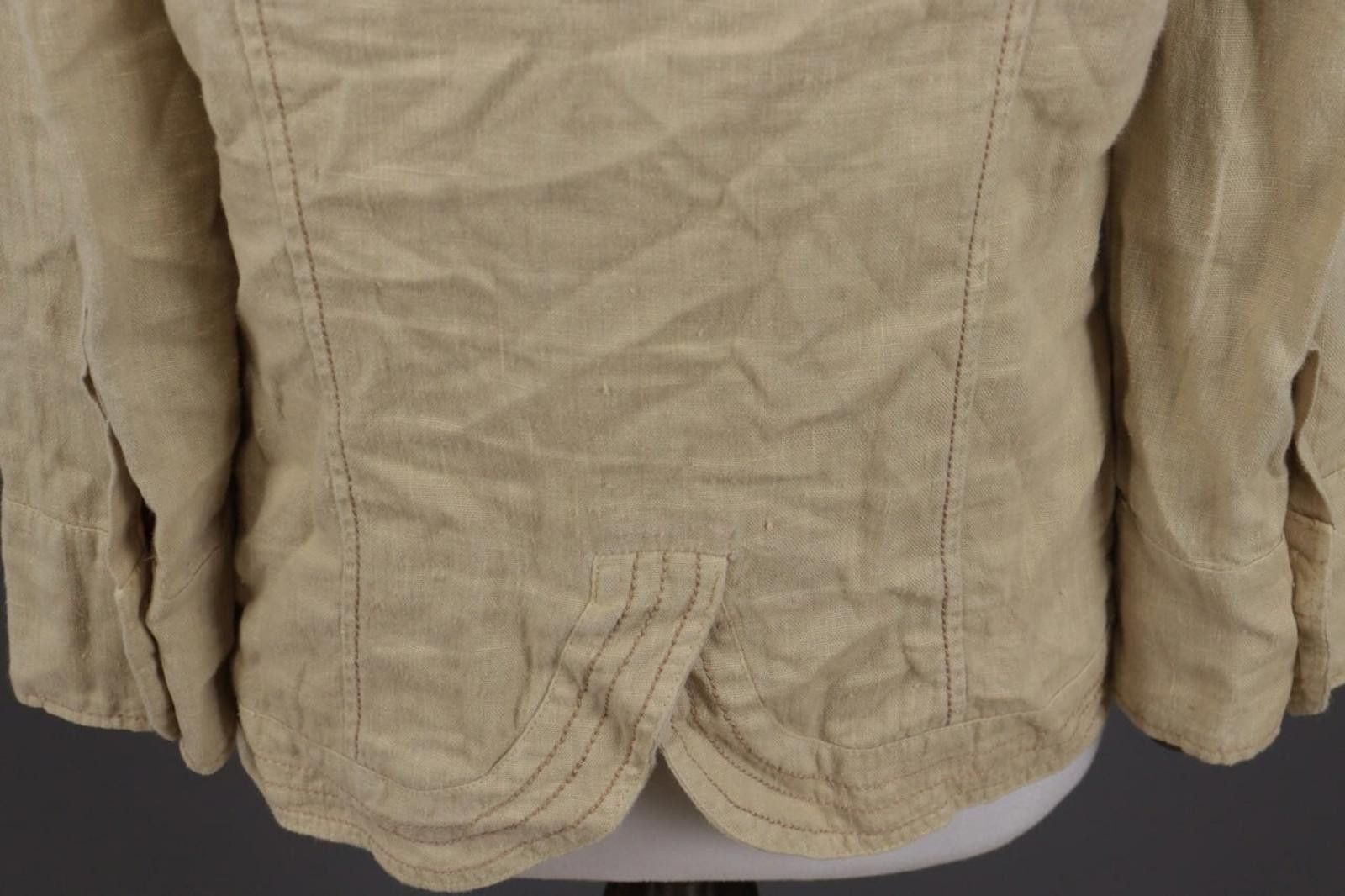 Designer Elisa Cavaletti Beige Linen Lagenlook Shirt Blouse Tunic Size M / US 6-8 / IT 42-44 - 10 Thumbnail