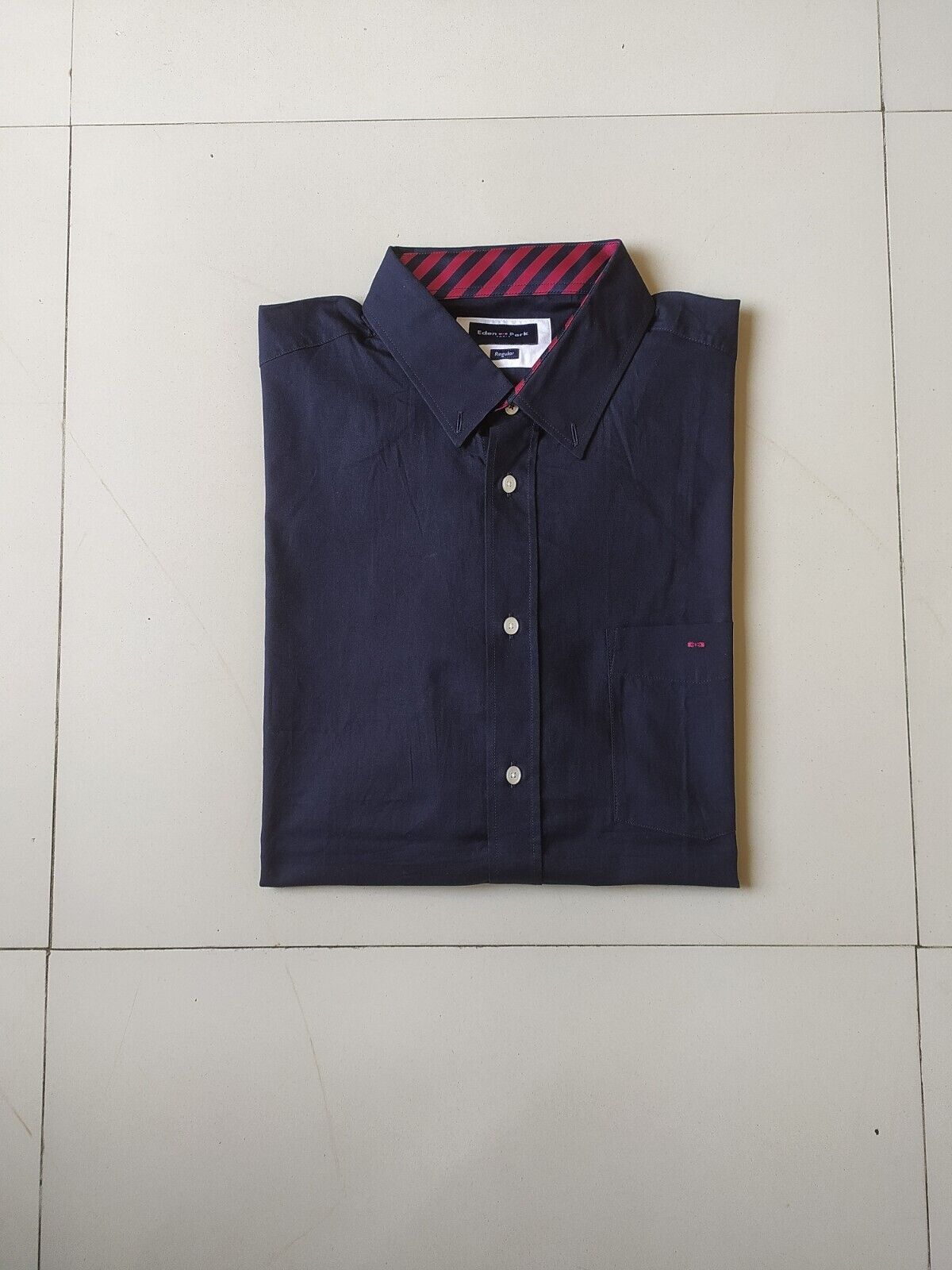 image of Eden Park Dark Blue Shirt Embroidery On The Back $140, Men's (Size 2XL)