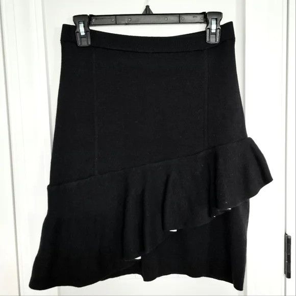 Sandro Cotton Ruffle Knit Skirt Fall Party Gift Spring Summer Size 26" / US 2 / IT 38 - 8 Thumbnail