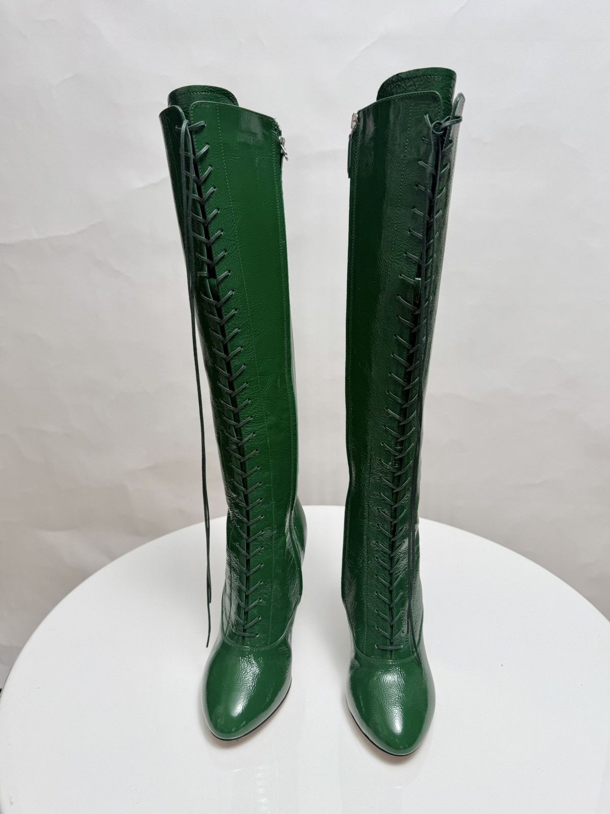 Miu Miu Patent Leather Knee High Boots I Size US 5 / IT 35 - 10 Thumbnail