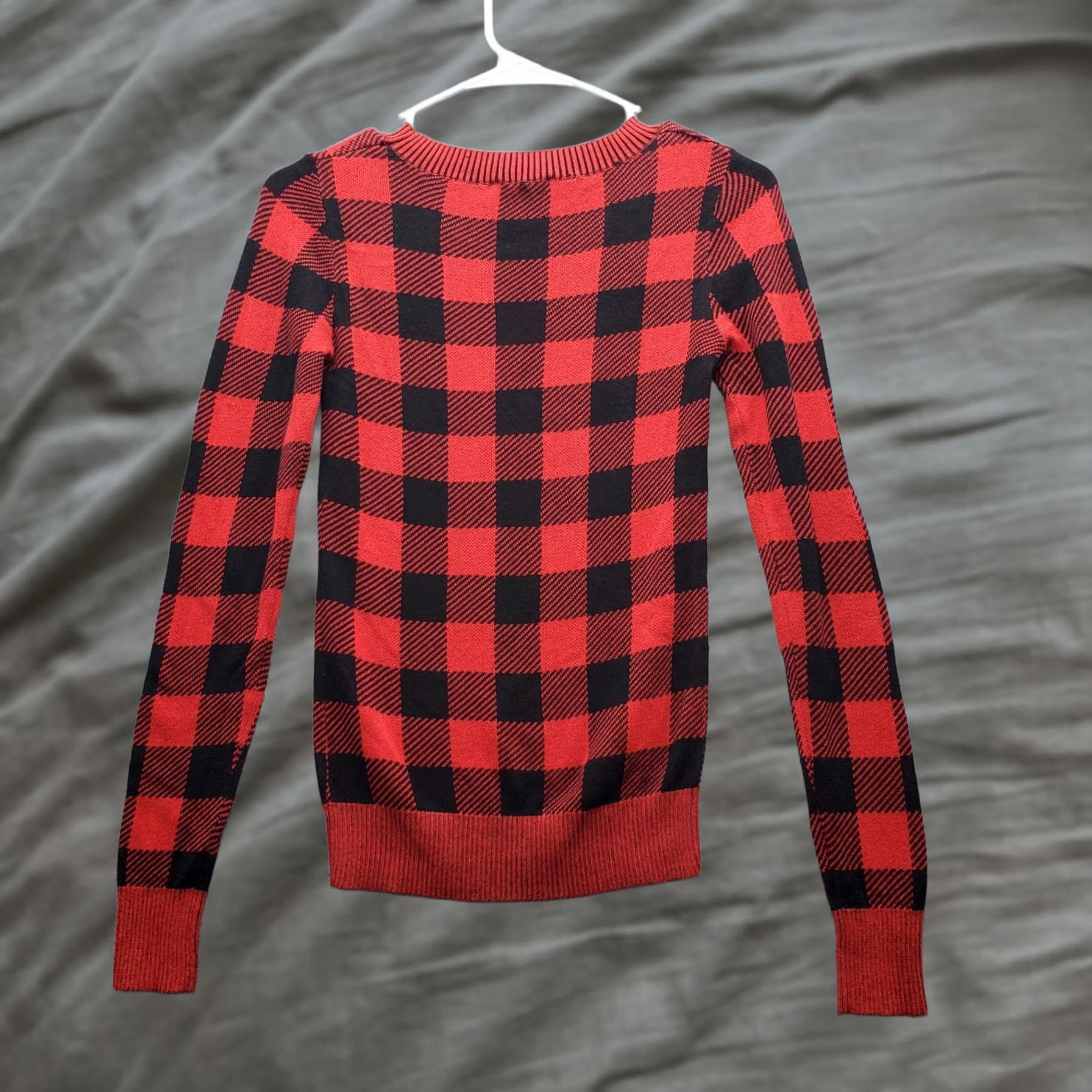 Express Express Sweater Women 2XS Multi Buffalo Plaid Crew Neck Pullover Ribbed Cuff/Hem Knit Pullover Size XXS / US 00 / IT 34 - 1 Thumbnail