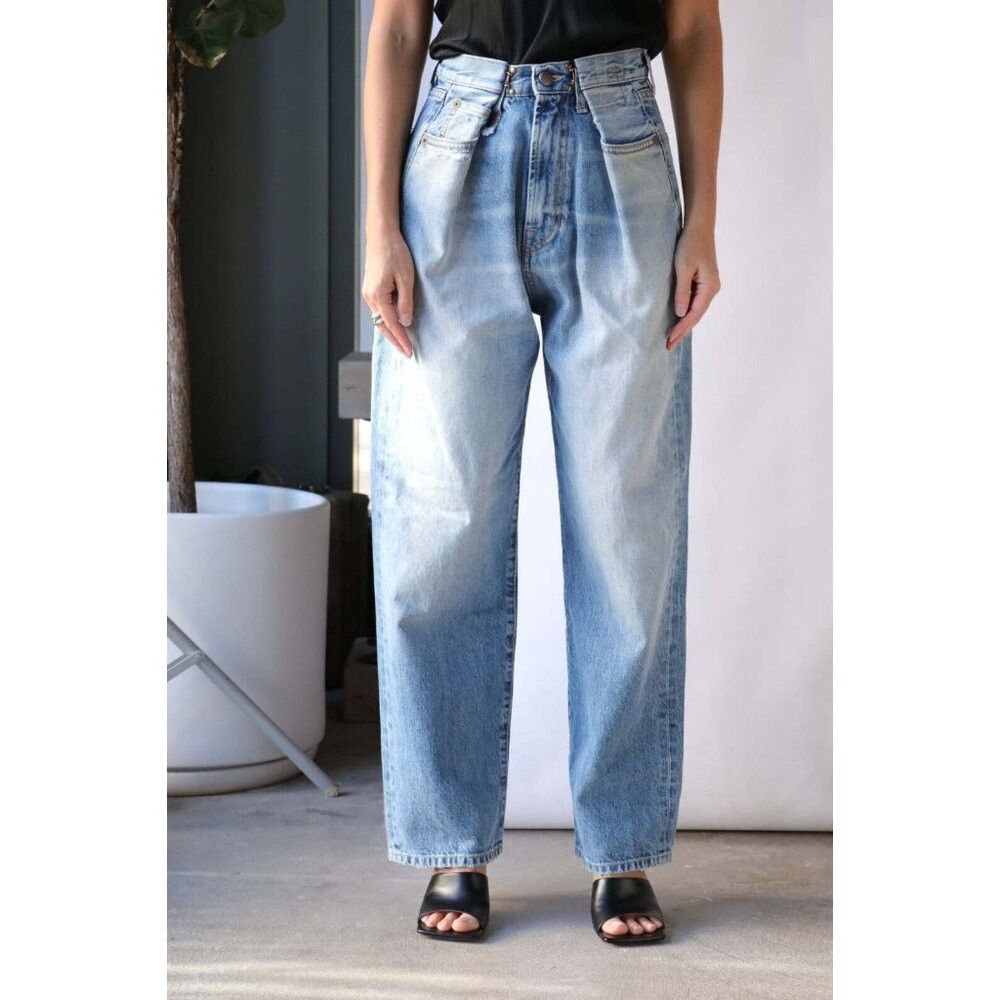 image of R13 Fold Over Jeans In Irving Blue Size 24 Xxs New, Women's
