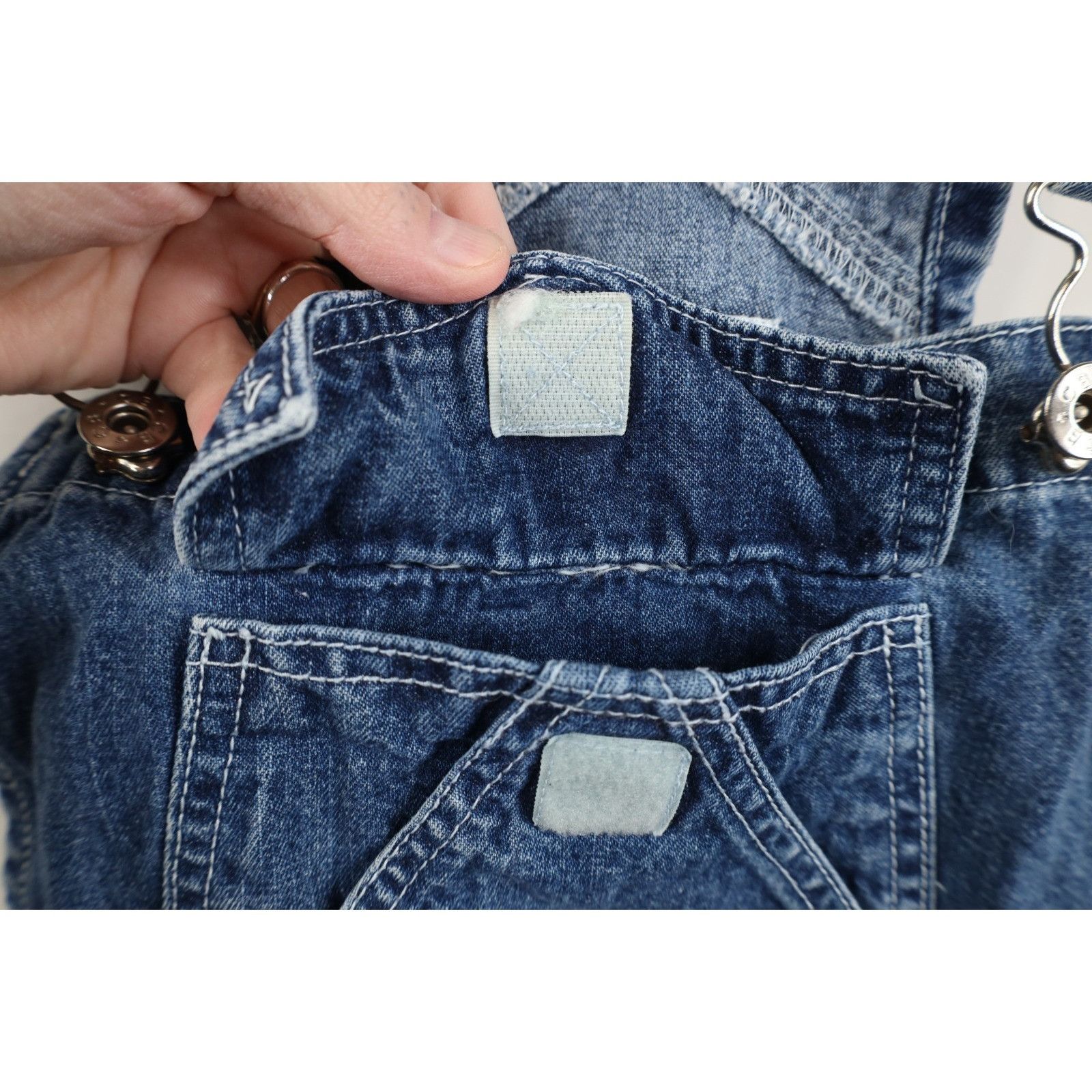 Vintage Vintage 90s Streetwear Faded Denim Jean Shortalls Overalls Size 28" / US 6 / IT 42 - 6 Thumbnail