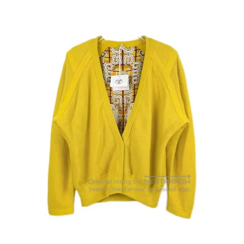 Hermes Hermes Yellow Alpaca Wool Cardigan Size XS / US 0-2 / IT 36-38 - 1 Thumbnail