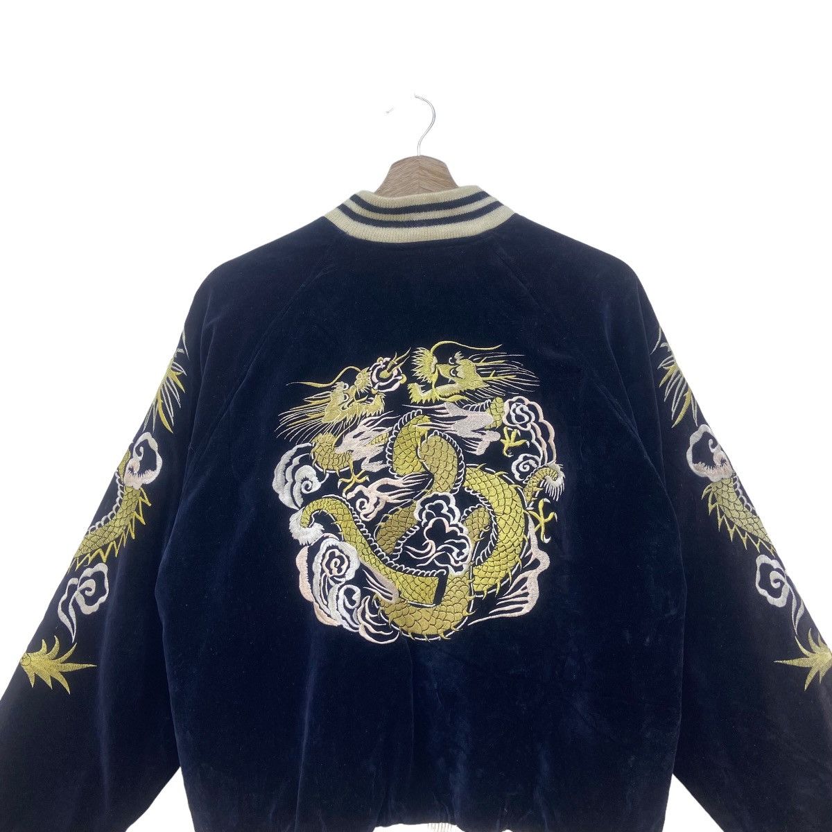 Japanese Brand Vintage Houston Navy Velvet Sukajan Souvenir Jacket Size US S / EU 44-46 / 1 - 5 Thumbnail