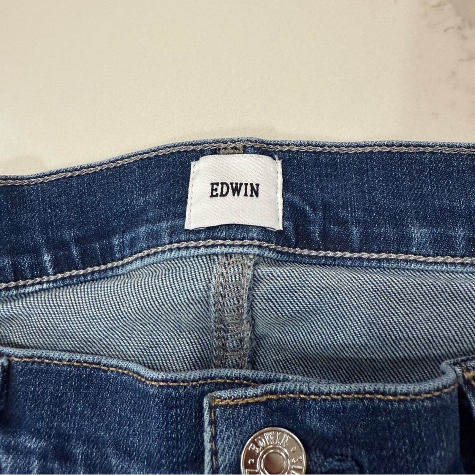 Edwin Edwin High Rise Slim Straight Crop Denim Jeans Womens 31 Size 31" - 7 Thumbnail