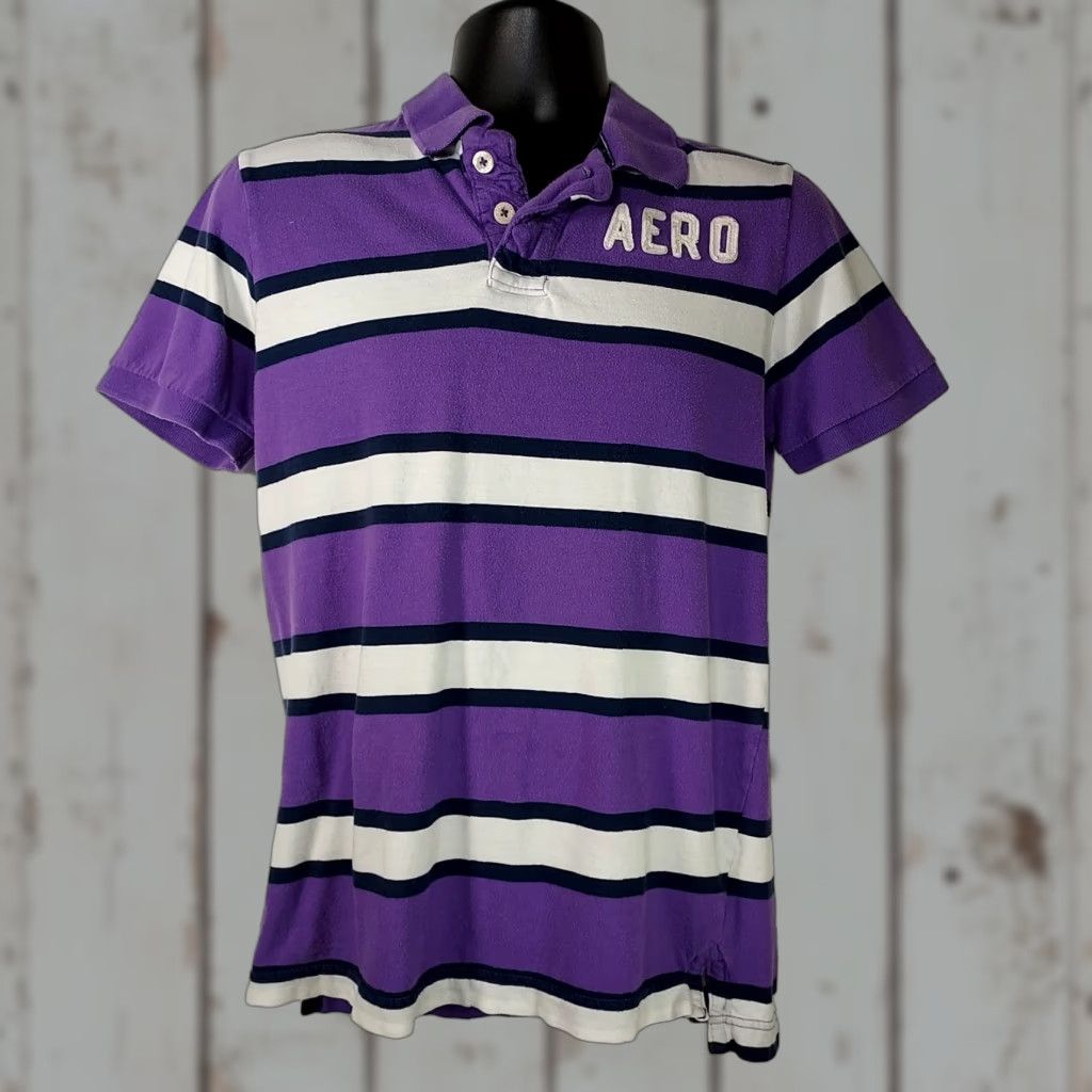 Aeropostale Aeropostale 1987 Shirt Polo California Surf Muscle Mens Medium Purple White Short Sleeve Polo Shirt Size US M / EU 48-50 / 2 - 1 Thumbnail
