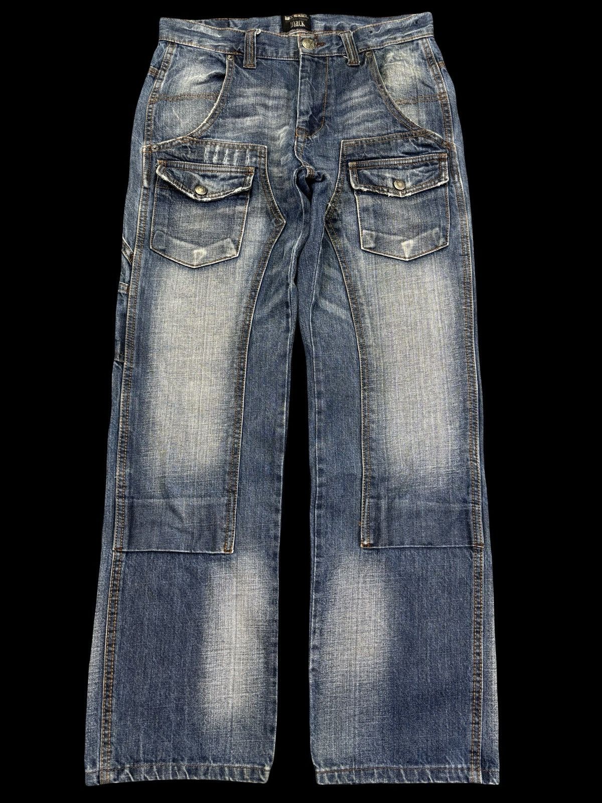 Japanese Brand 💥Sick 90s💥Rare Back Number 7 Pocket Double Knee Denim F932 Size US 30 / EU 46 - 1 Thumbnail