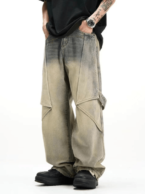 Japanese Brand × Jean Men's loose American style wide-leg distressed washed jeans Size US 32 / EU 48 - 2 Thumbnail