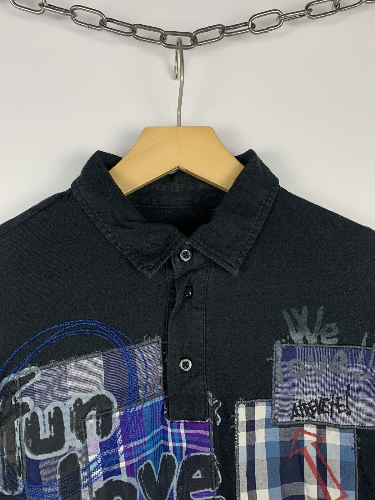 Desigual Vintage Y2K Desigual Fun Love Polo Long Sleeve T-Shirt Black Size US S / EU 44-46 / 1 - 4 Thumbnail