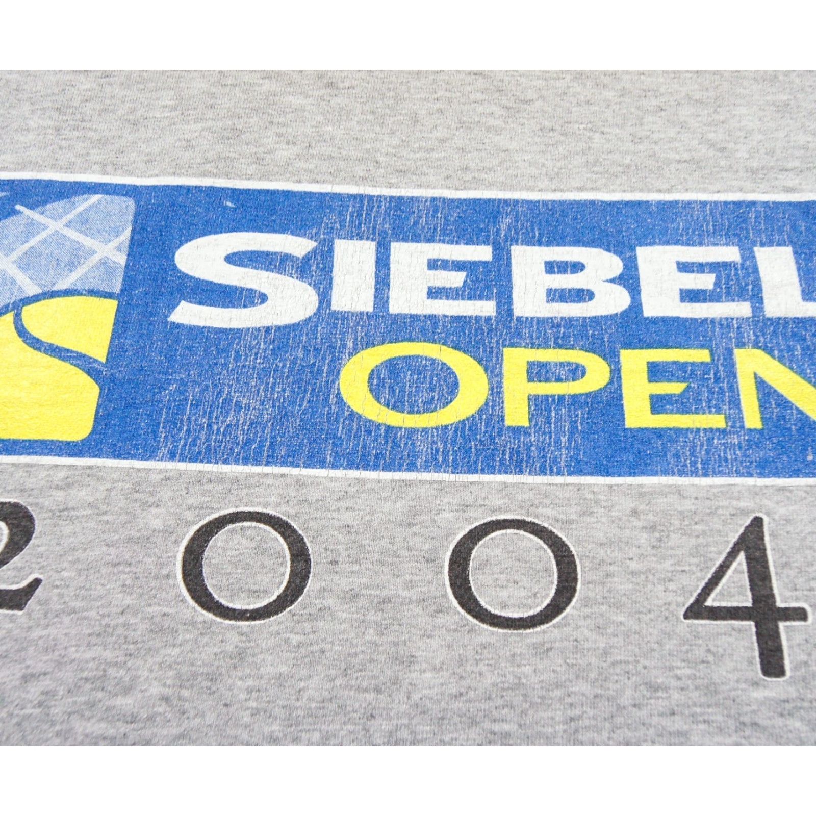 Fruit Of The Loom VINTAGE Fruit of the Loom Siebel Open Tennis Shirt Mens Large Gray T-Shirt 2004 Y2K Size US L / EU 52-54 / 3 - 3 Thumbnail
