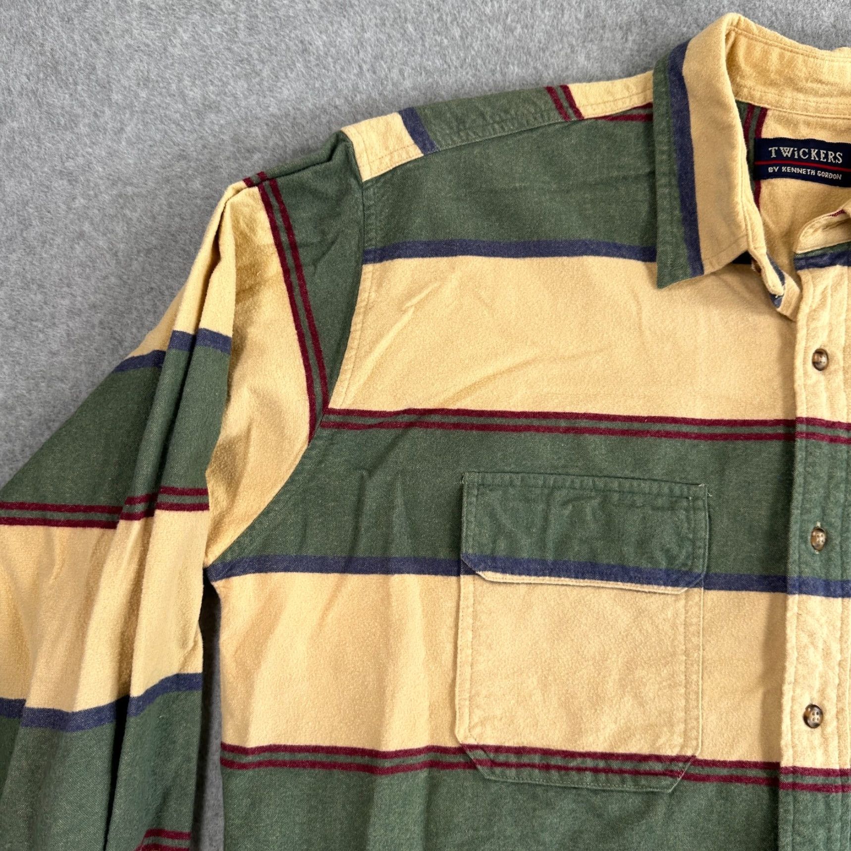 Vintage Twickers By Kenneth Gordon Button-Up Shirt Yellow Green Men's Size Large Size US L / EU 52-54 / 3 - 6 Thumbnail