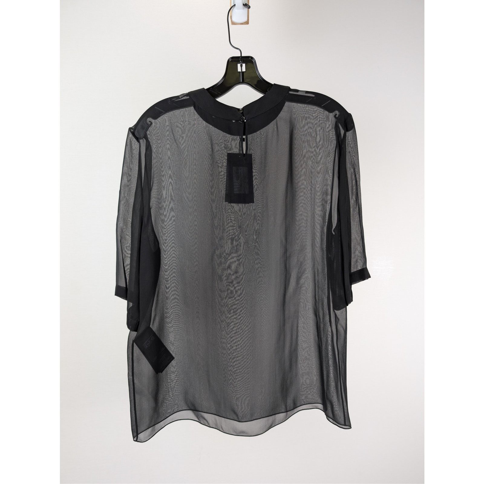 Saint Laurent Paris o1rshd1 Blouse Manches Courtes Drape T-Shirt in Black Size US M / EU 48-50 / 2 - 13 Thumbnail
