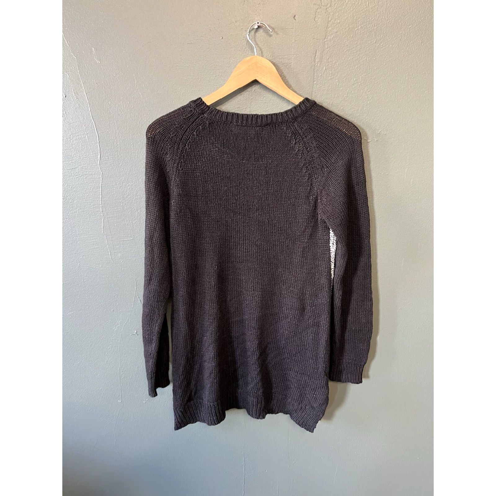 Vintage Amour Vert x Stitch Fix Women's S Raglan Pullover Sweater White Black Shirt Clothing Pullover Womens S Black Raglan Crew Neck Size S / US 4 / IT 40 - 2 Thumbnail