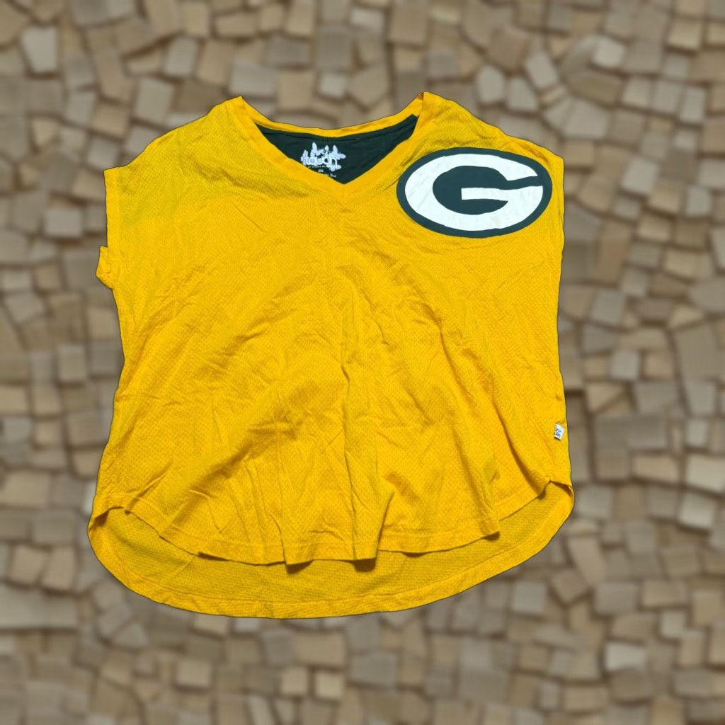 Vintage Touch Shirts Women's XL Tank Yellow V-Neck Wisconsin Green Bay Packers Size XL / US 12-14 / IT 48-50 - 1 Thumbnail